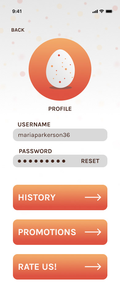 BROODY APP USER PROFILE SCREEN