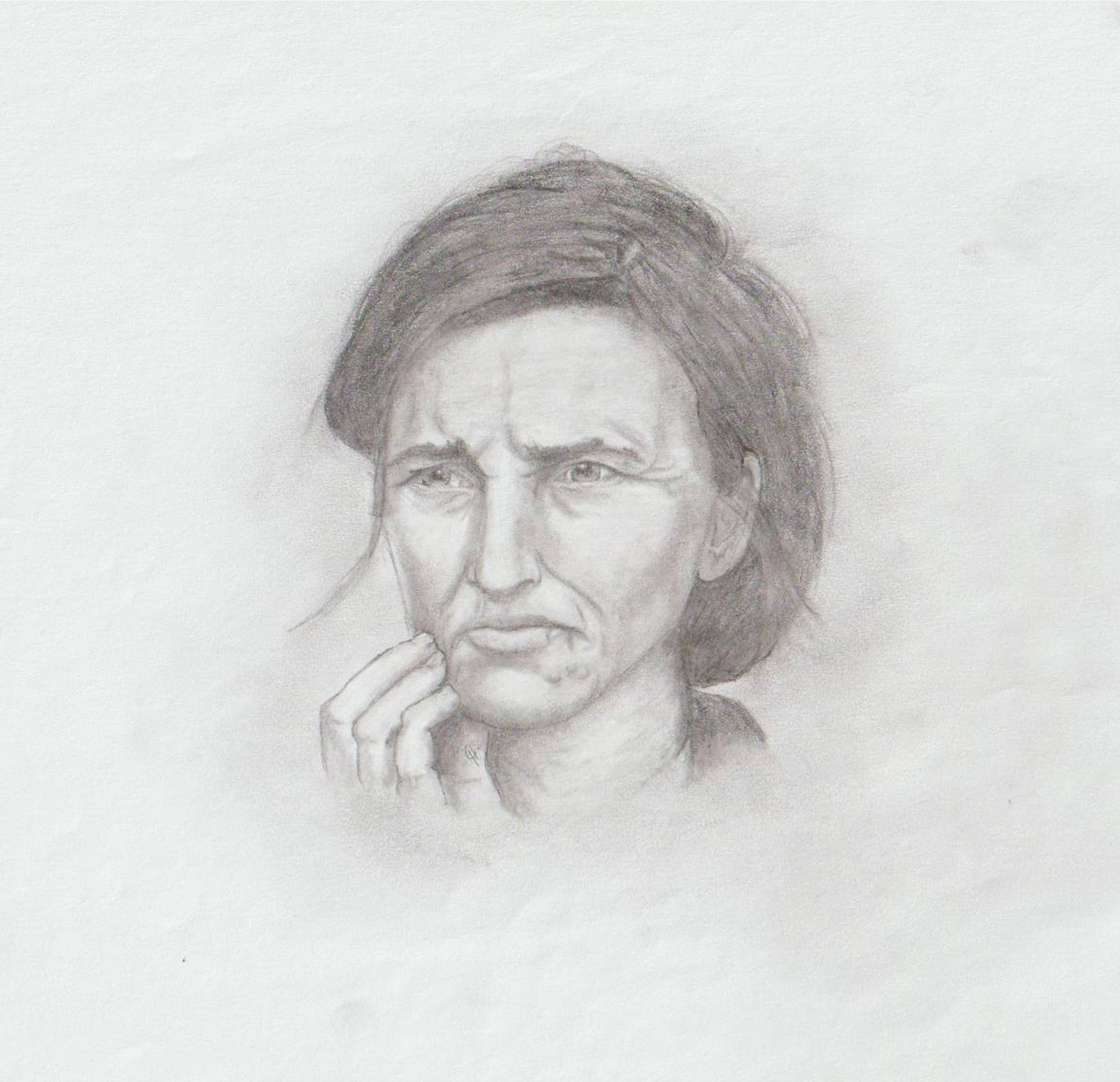 GREAT DEPRESSION WOMAN (GRAPHITE PENCIL)