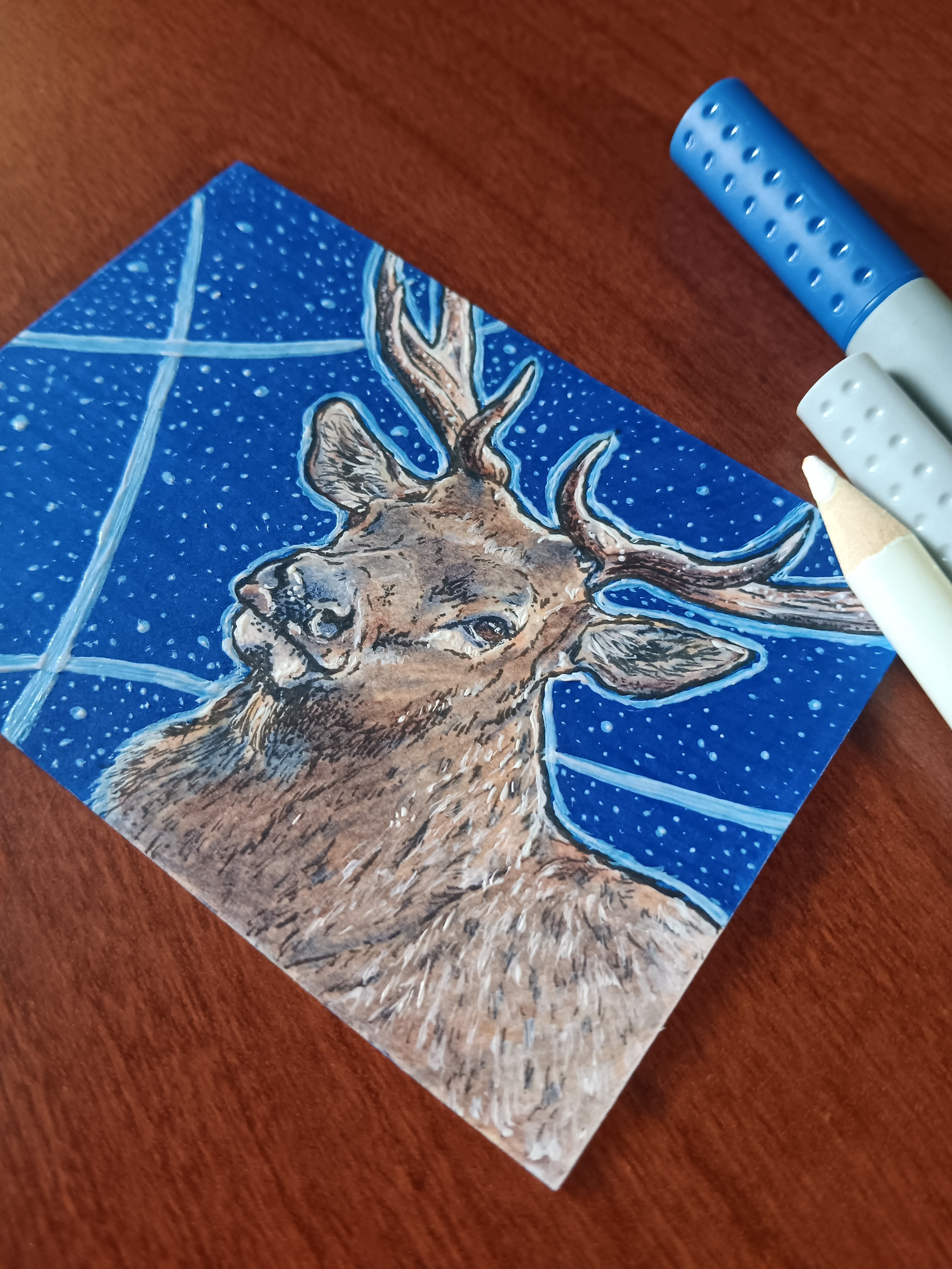 "ELK" (MIXED MEDIA | 2.5"X3.5")