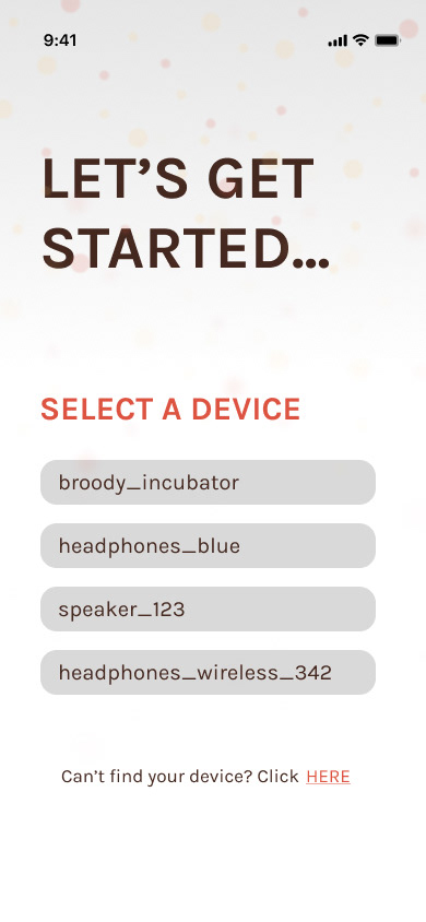 BROODY APP STARTING SCREEN