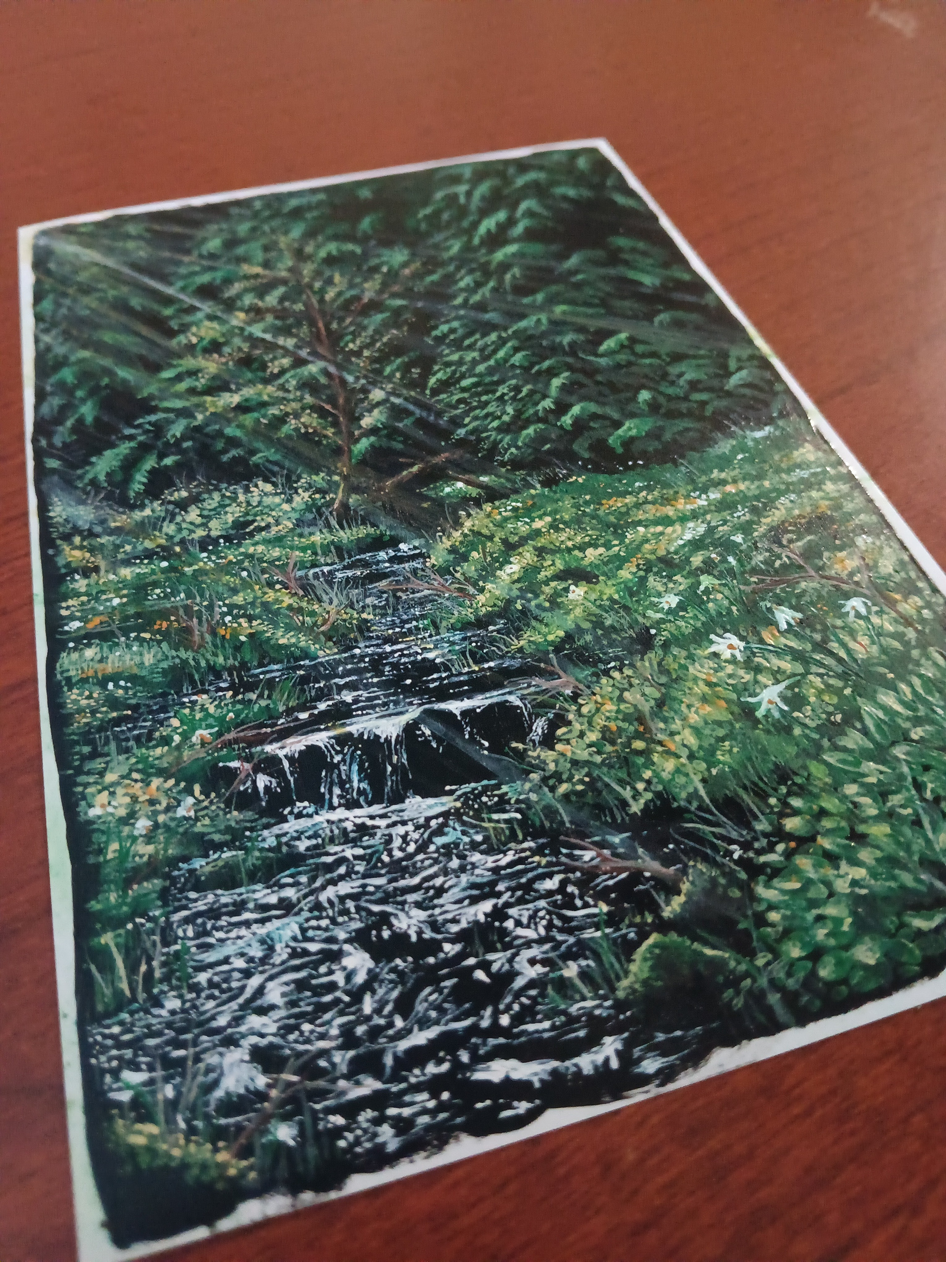 "ON THE EDGE" (GOUACHE ON GLOSSY PHOTO PAPER)