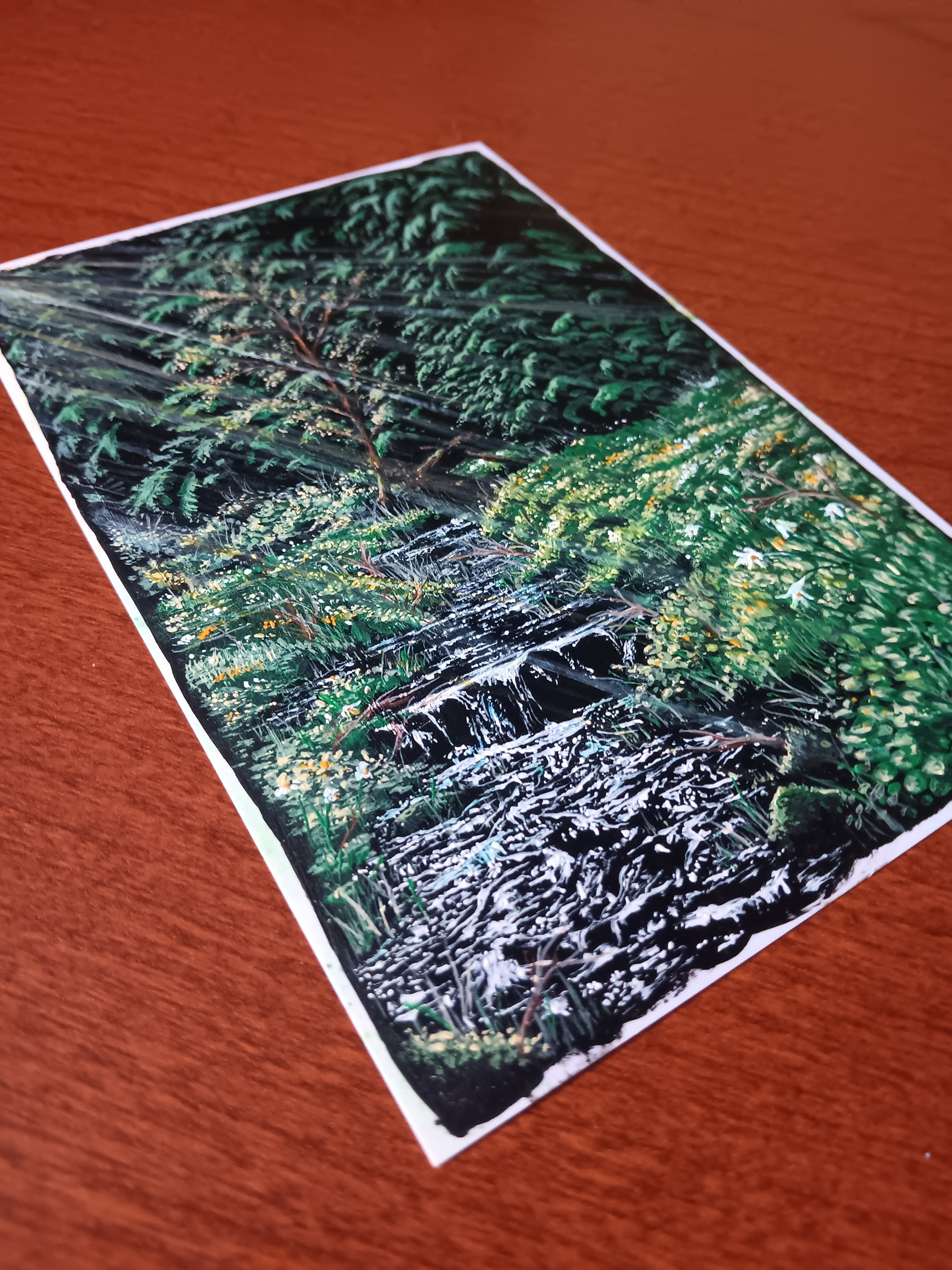 "ON THE EDGE" (GOUACHE ON GLOSSY PHOTO PAPER)