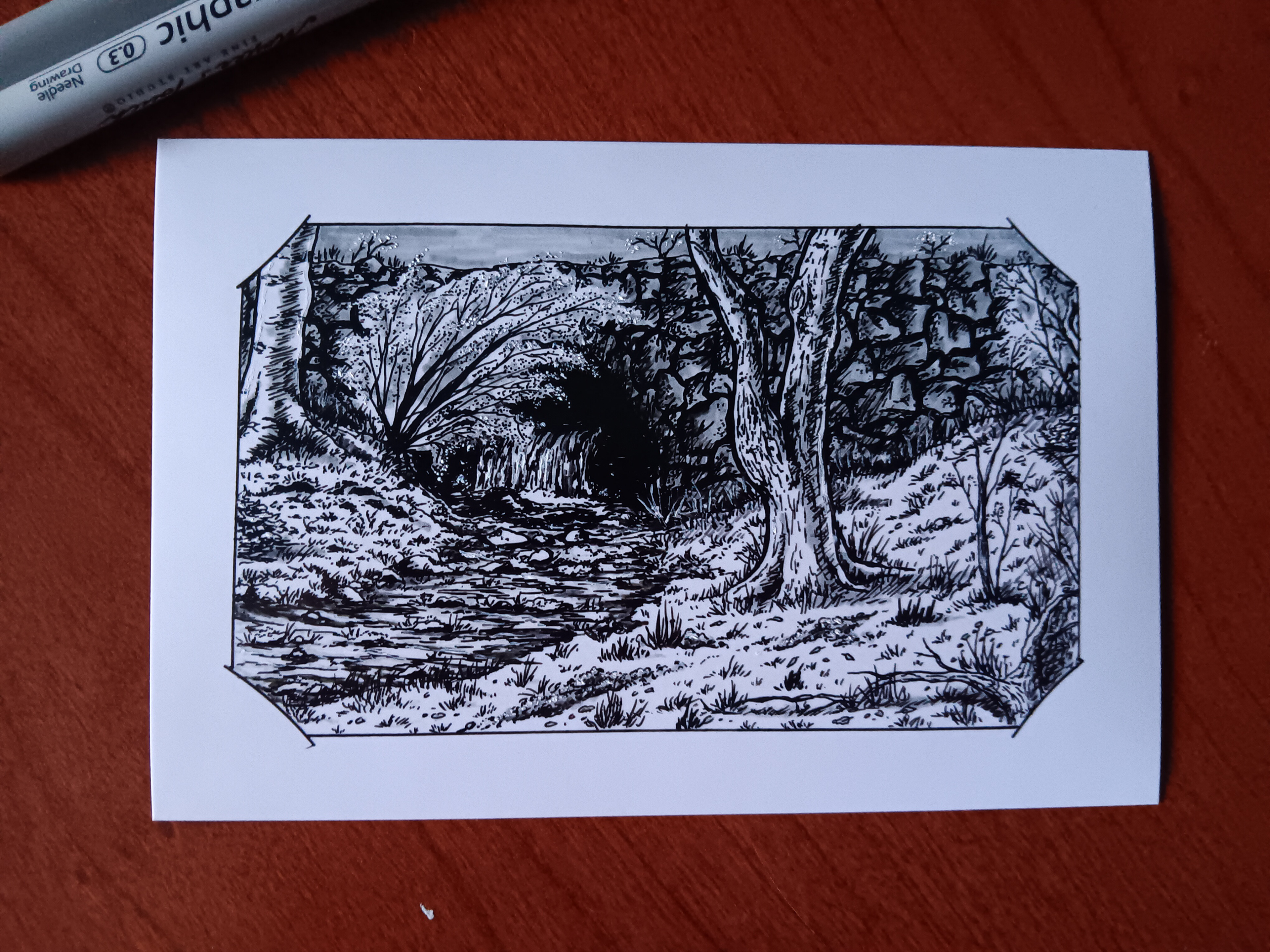 "HIDDEN AWAY" (ILLUSTRATION MARKER ON GLOSSY PHOTO PAPER)