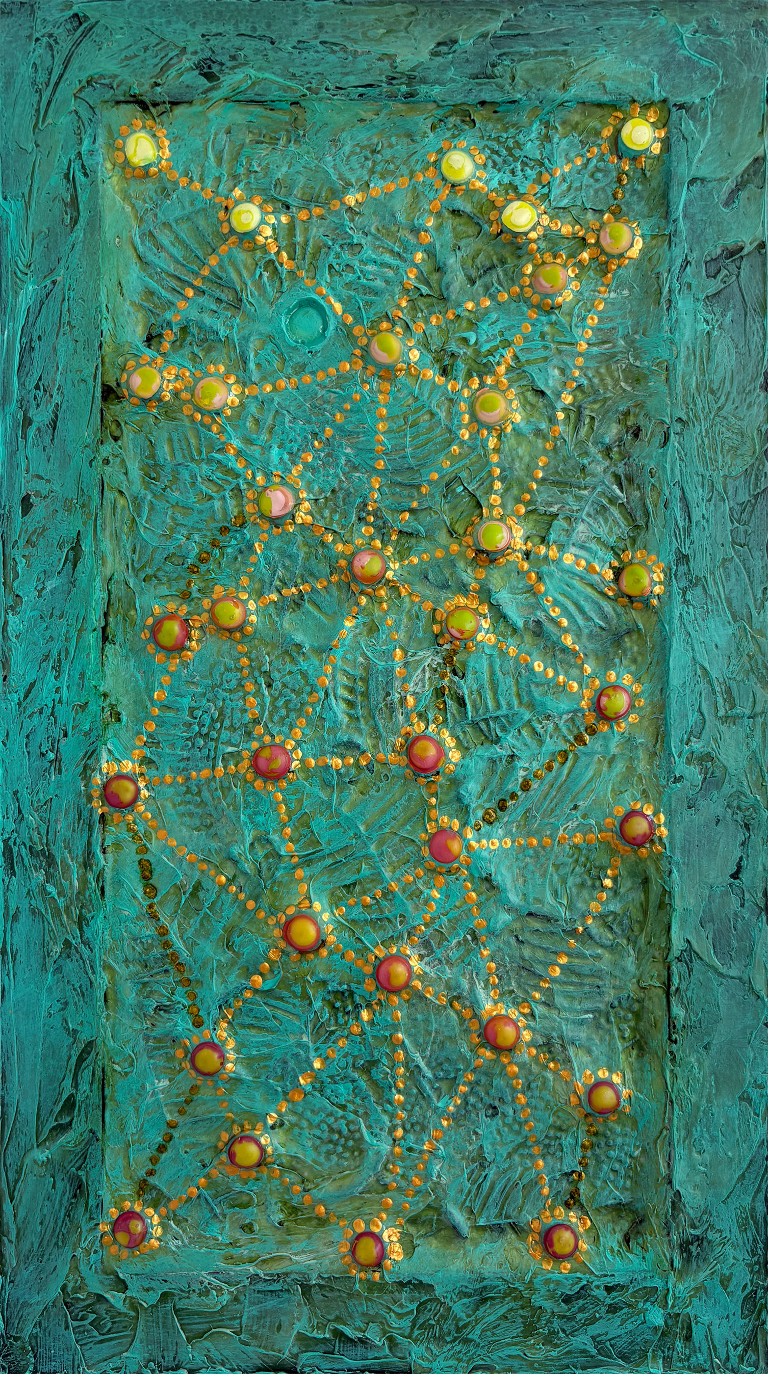 "Spores", 2025, acrylic on sintra, 20.5" x 11.5"