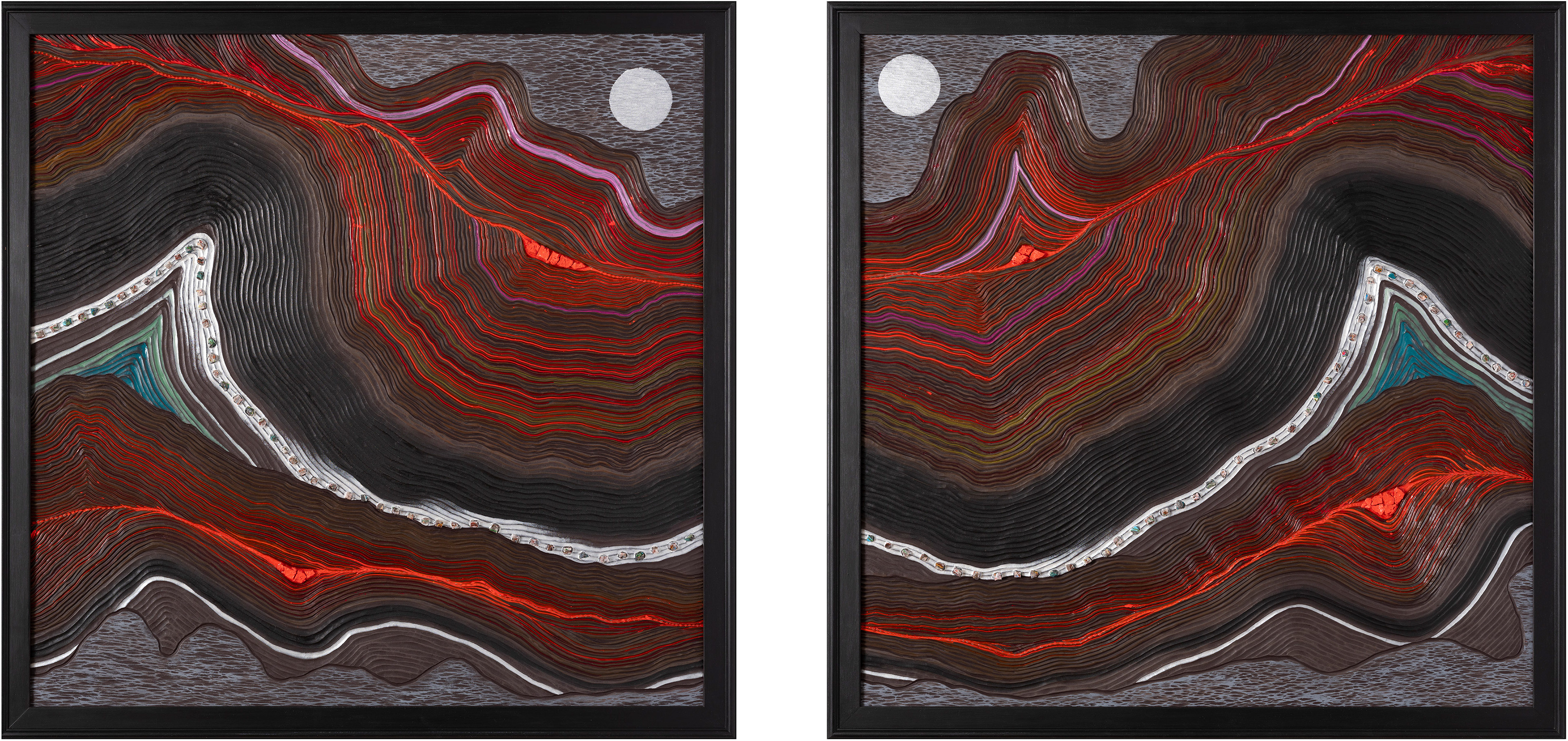 "Aftershock", 2024, acrylic on sintra, 72" x 36"