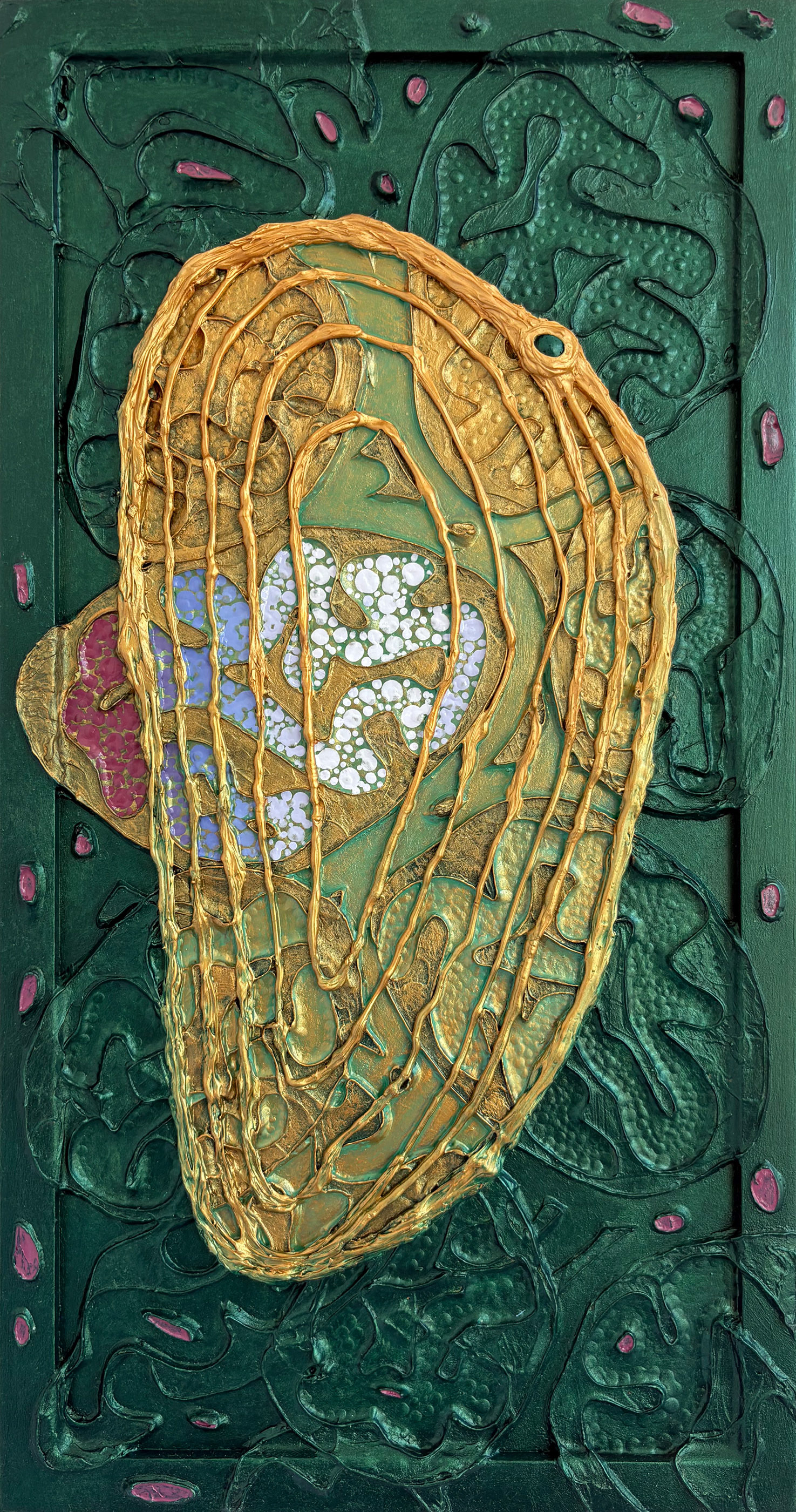 "Agate", 2026, acrylic on sintra, 21" x 11"