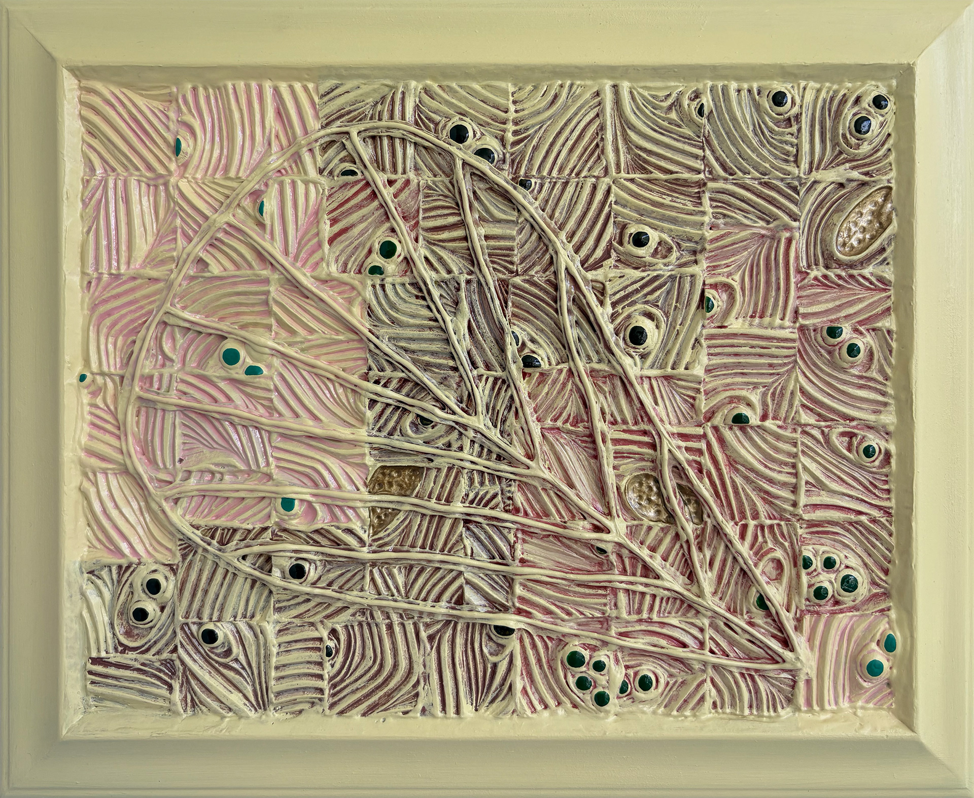 "Leaf", 2026, acrylic on sintra, 13.75" x 17.75"
