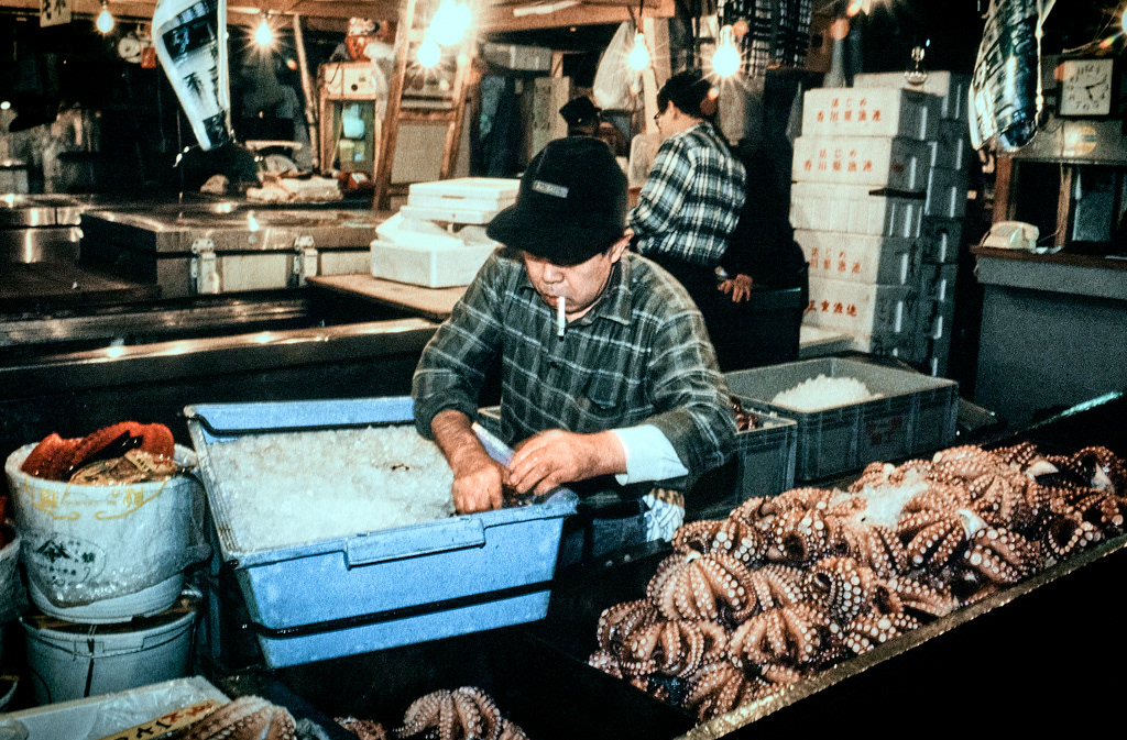 Japon-Tokyo-Marché aux poissons-Tsukiji-31-10-90