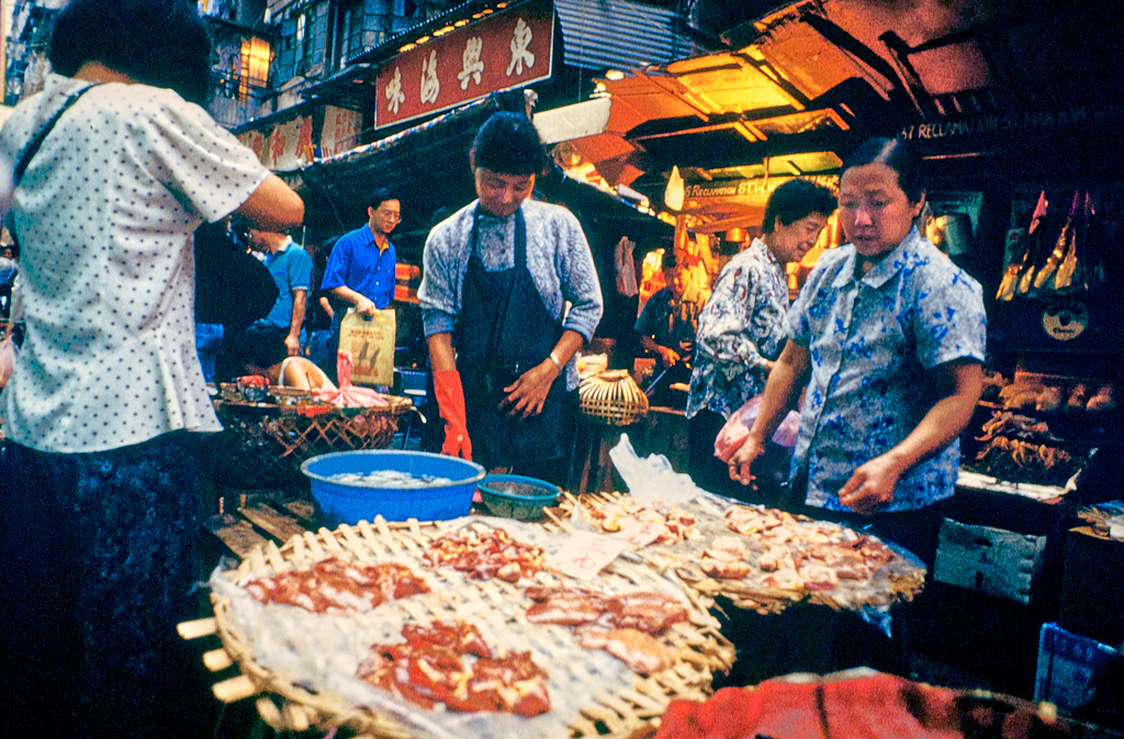 Hong Kong-Marché alimentaire de Temple Street-04-11-1990