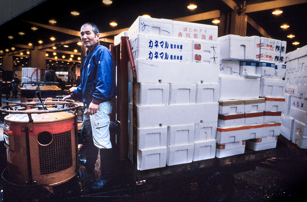 Japon-Tokyo-Marché aux poissons-Tsukiji-31-10-90
