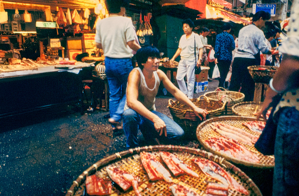 Hong Kong-Marché alimentaire de Temple Street-04-11-1990