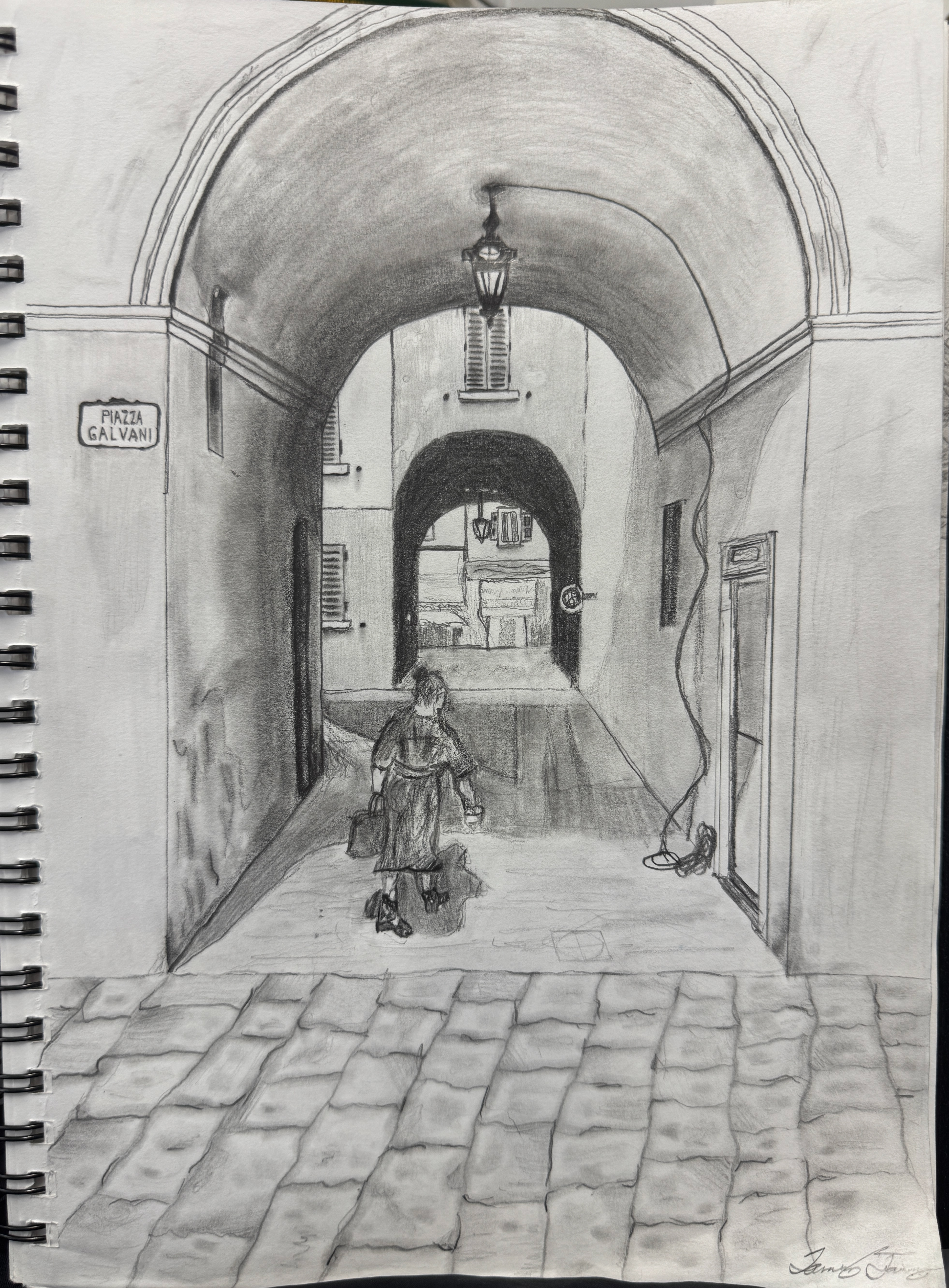 Bologna, Italy Portico Perspective drawing