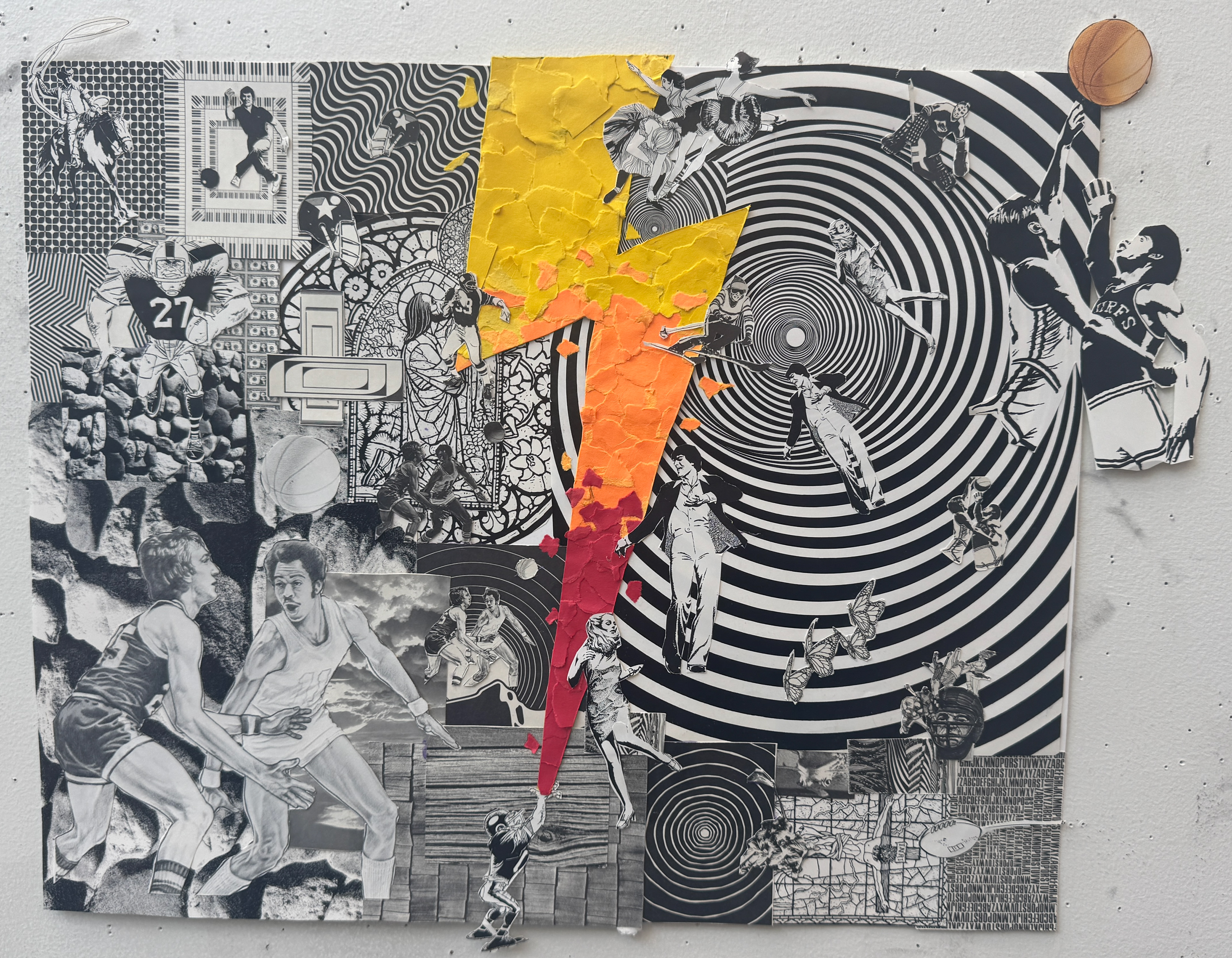 Collage: Energy drink advertisement