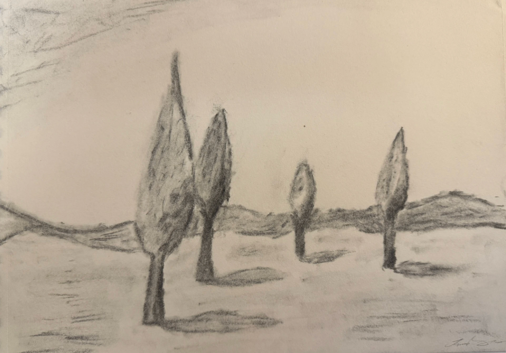 10-minute charcoal drawing
