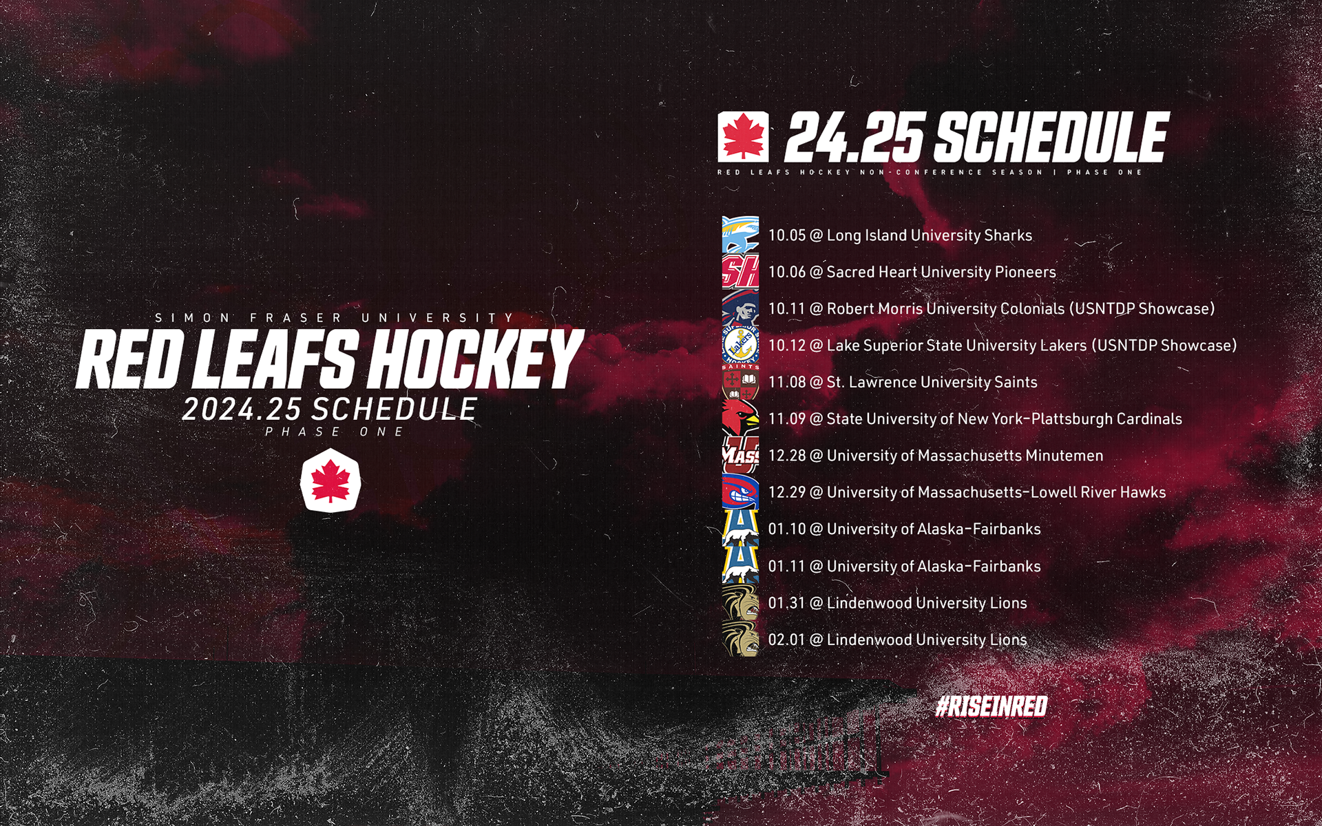 Phase One schedule release graphic.