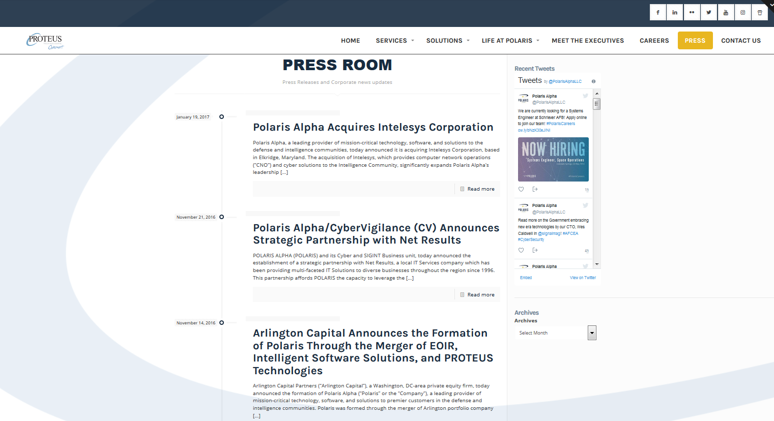 Corporate Press Release Page