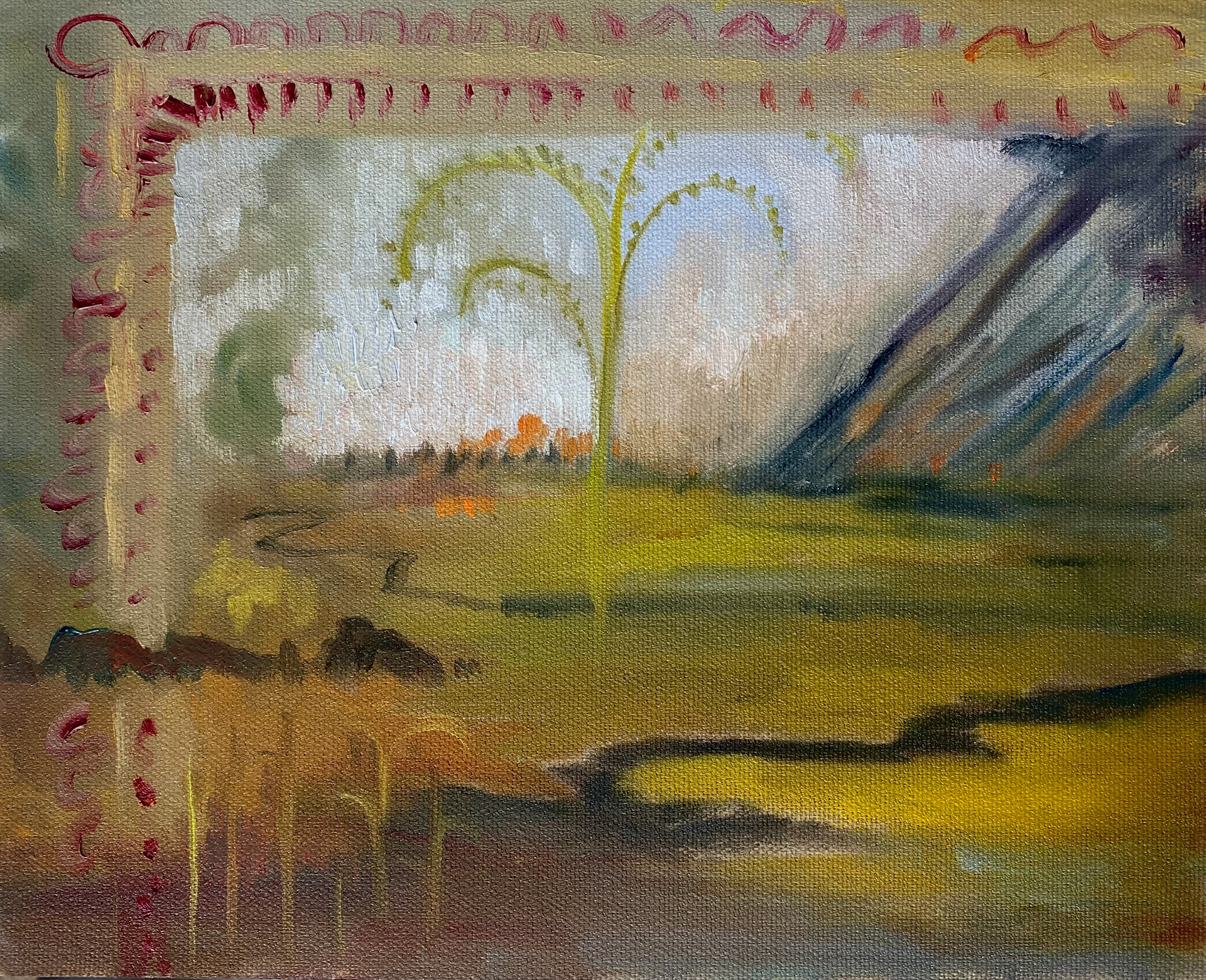 The March, 8x10, oil on linen paper, 2023.