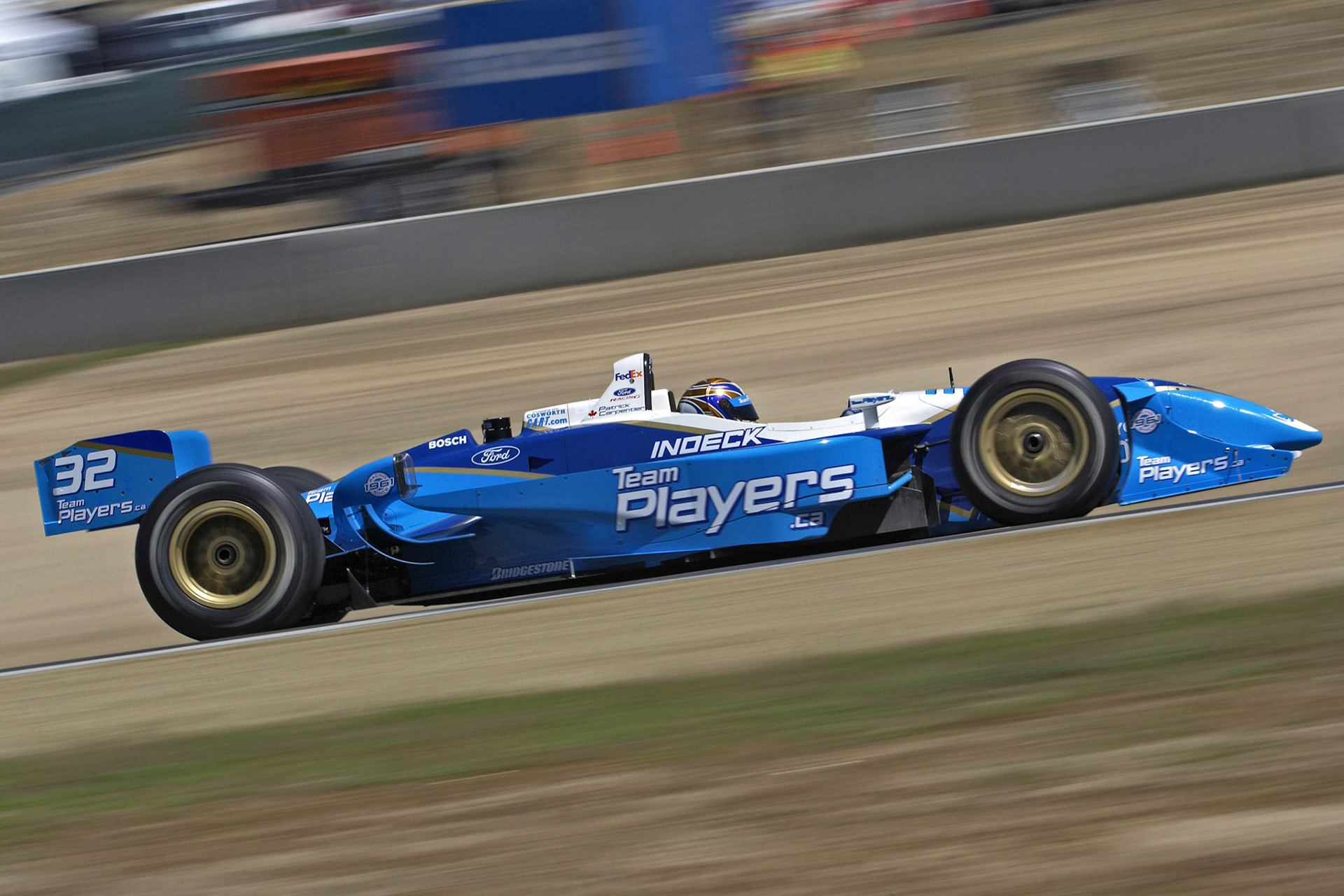 From a time when Cigarette Advertising was still allowed on racecars.  Patrick Carpentier in a "Team Players" sponsored Indy Car.  ©  IAN DONALD