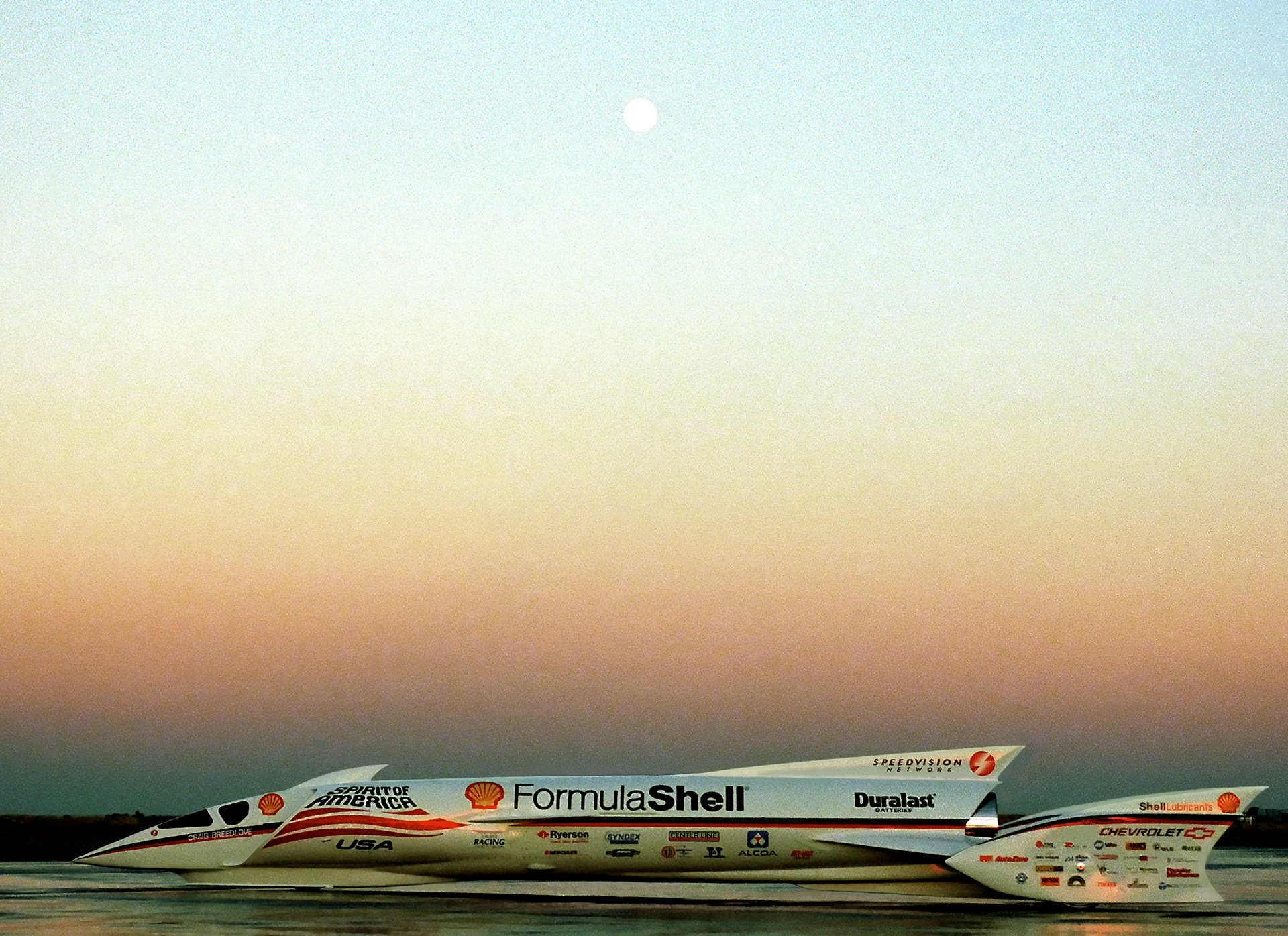 1996 - Evening Photo Shoot - Craig Breedlove's "Spirit of America" Land Speed Record contender...  ©  IAN DONALD