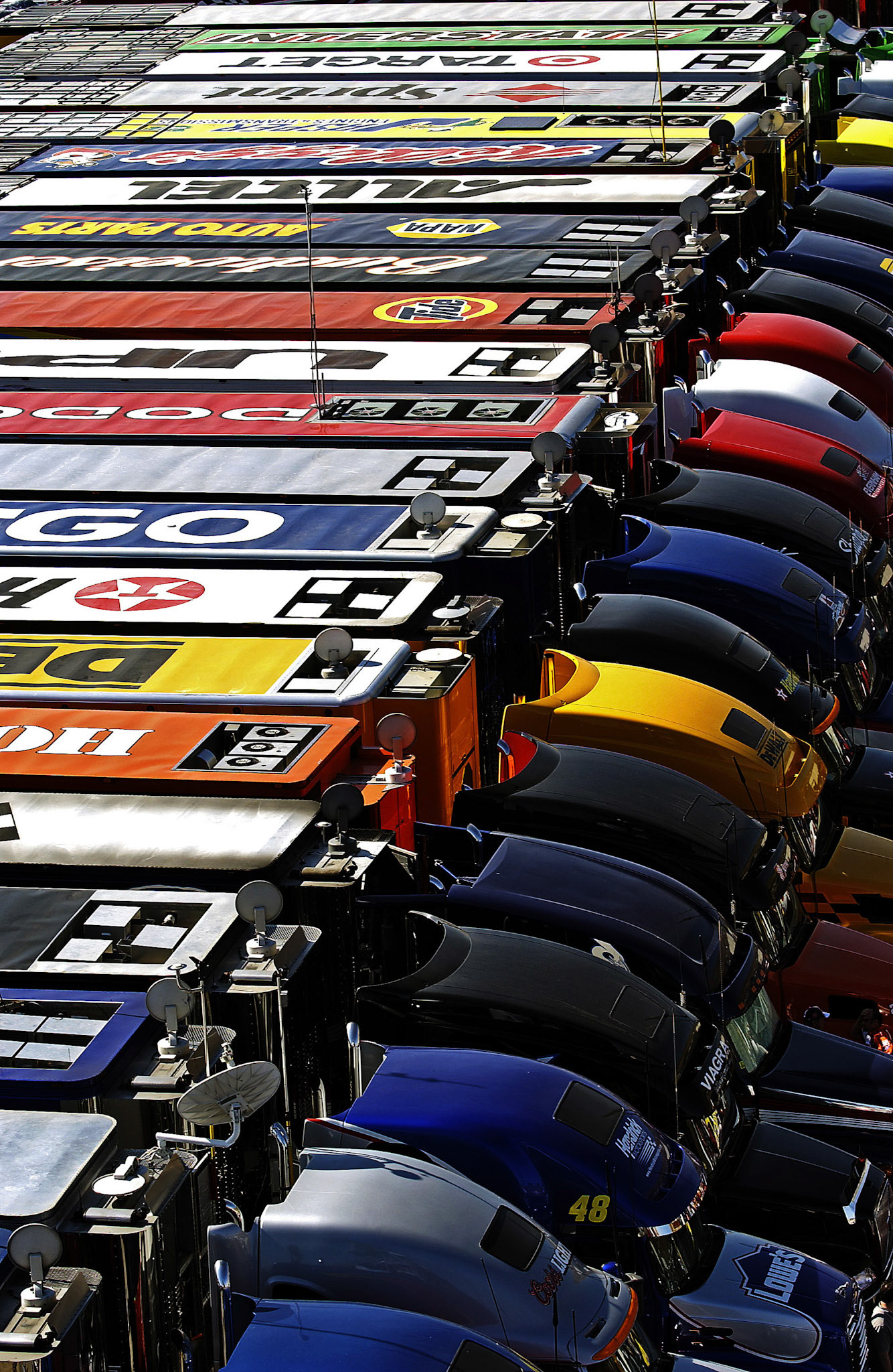 NASCAR Hauler lineup.  ©  IAN DONALD