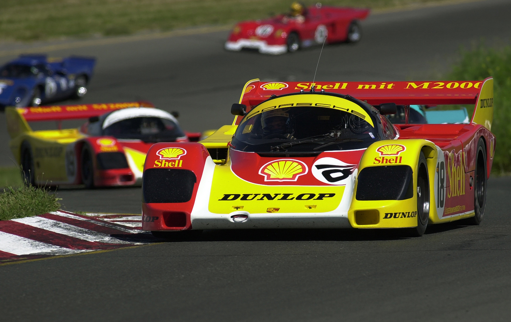 A pair of Porsche 956 sports racers at the Wine Country Classic.  ©  IAN DONALD