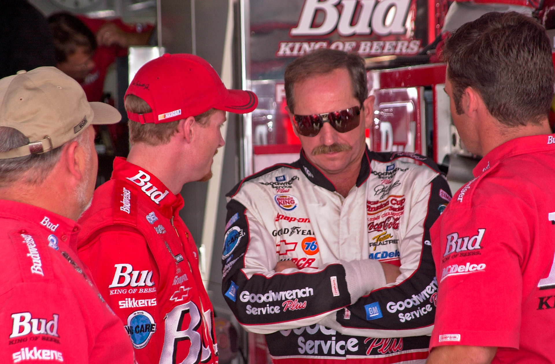 The Earnhardt Team consults with Dale Sr.  ©  IAN DONALD
