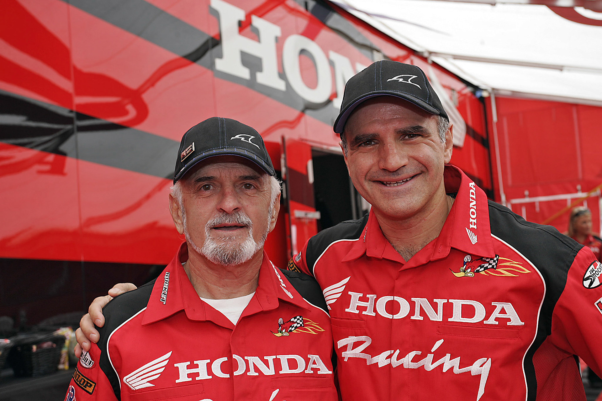 Miguel Duhamel and his father, retired racer - Yvon.  ©  IAN DONALD