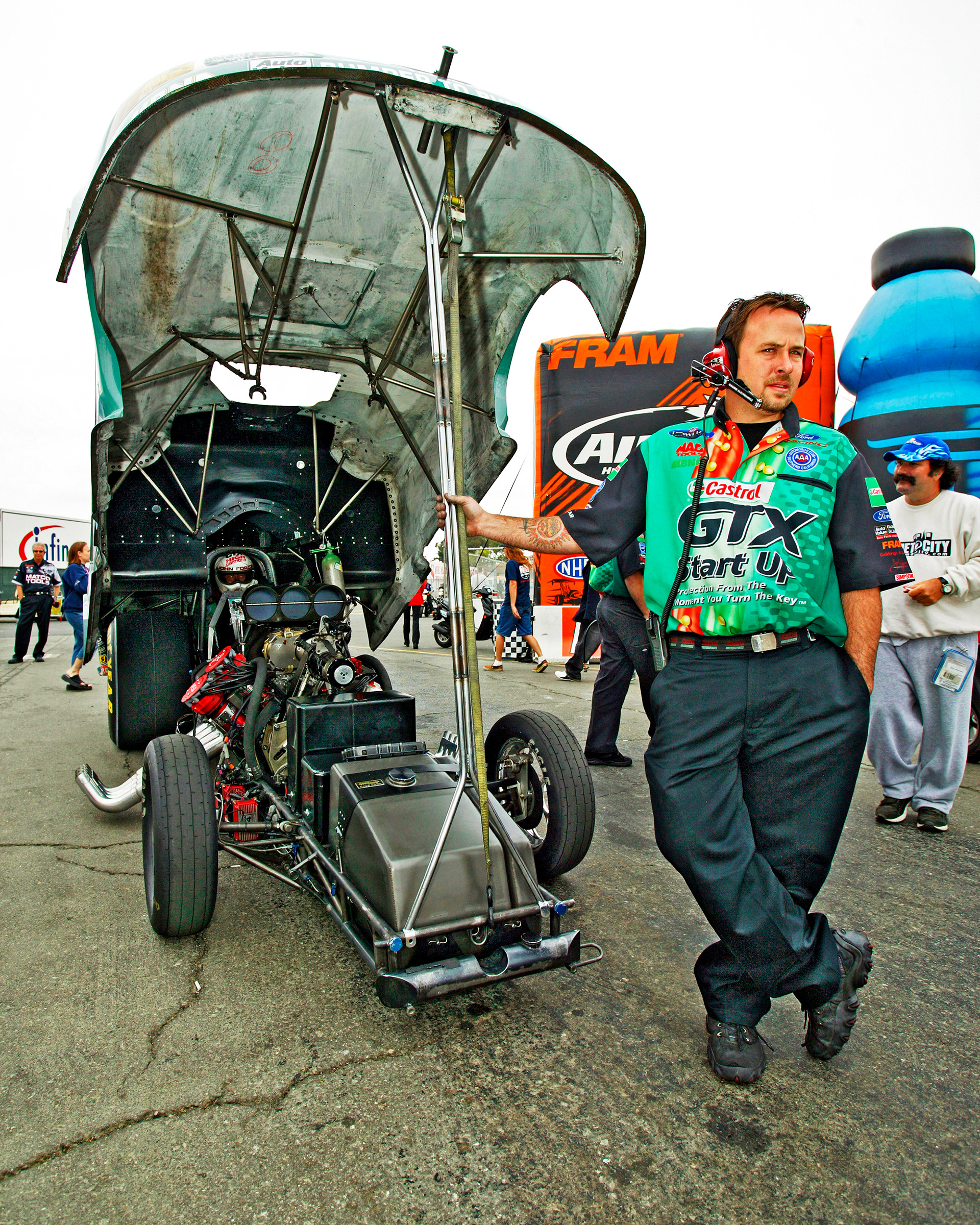 John Force is way back in there somewhere....  © IAN DONALD