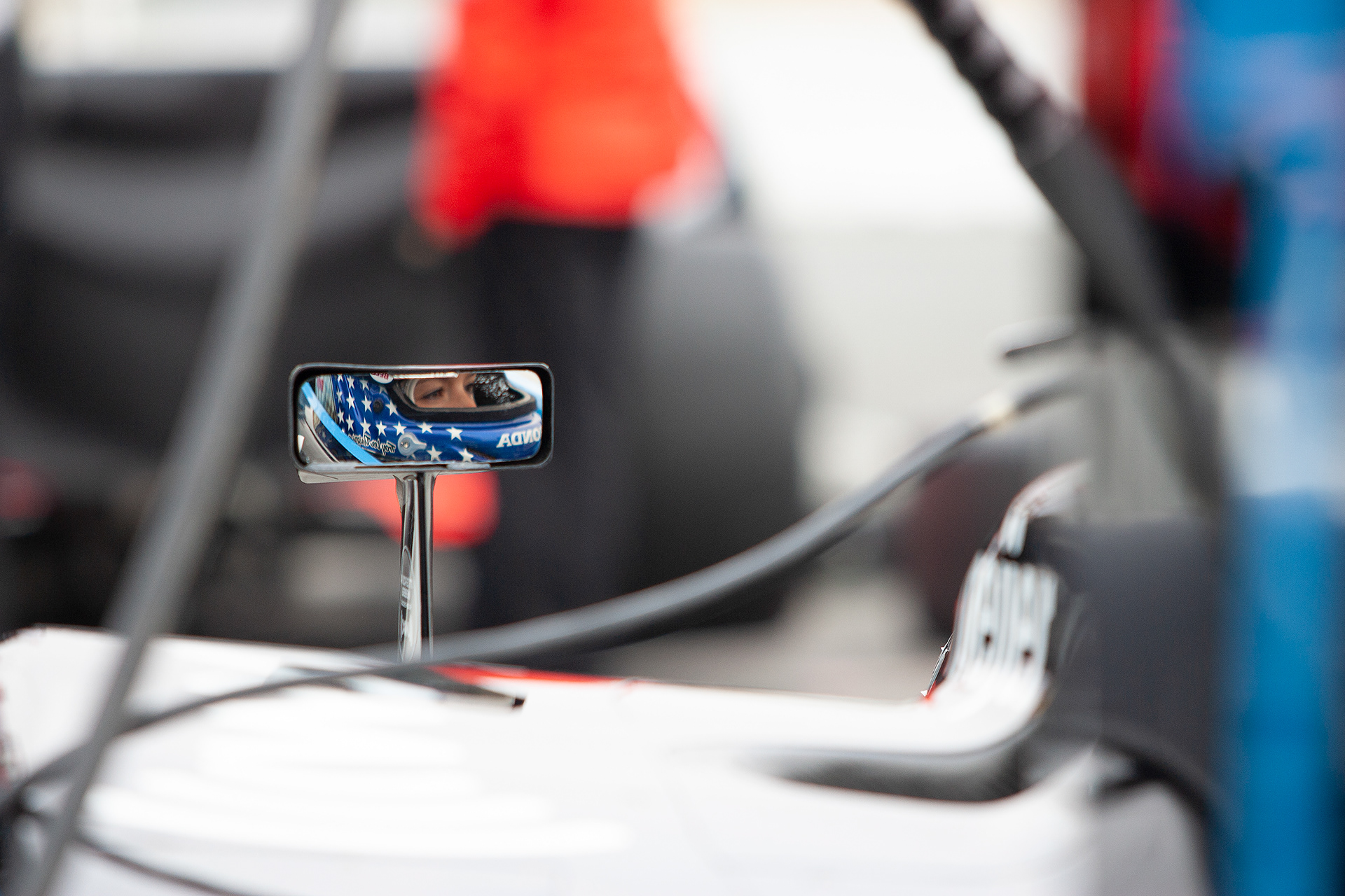 Danica Patrick in the rear view mirror...  ©  IAN DONALD