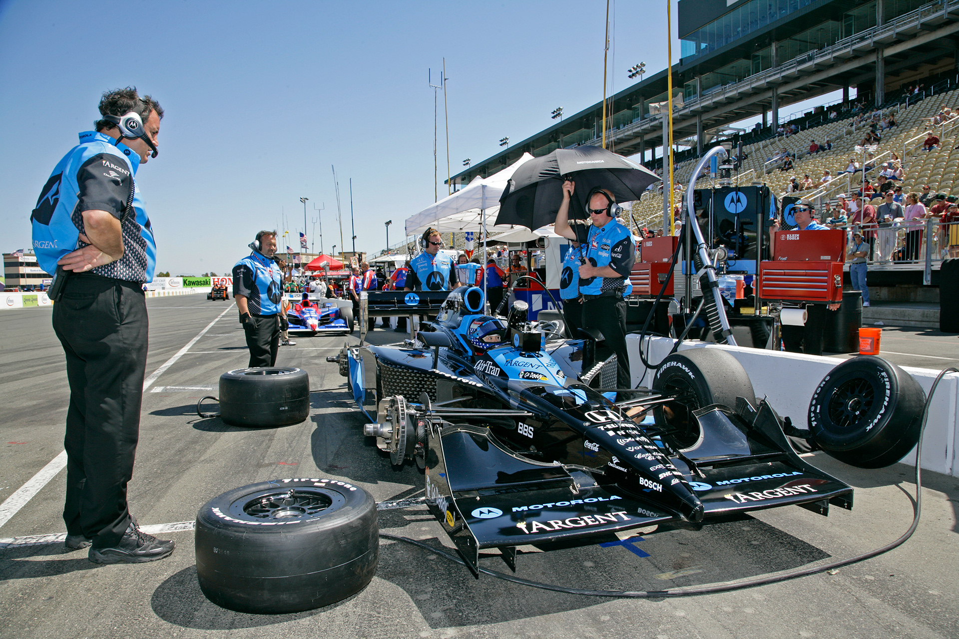 Danica Patrick in the pits during a practice session at Sonoma.  ©  IAN DONALD