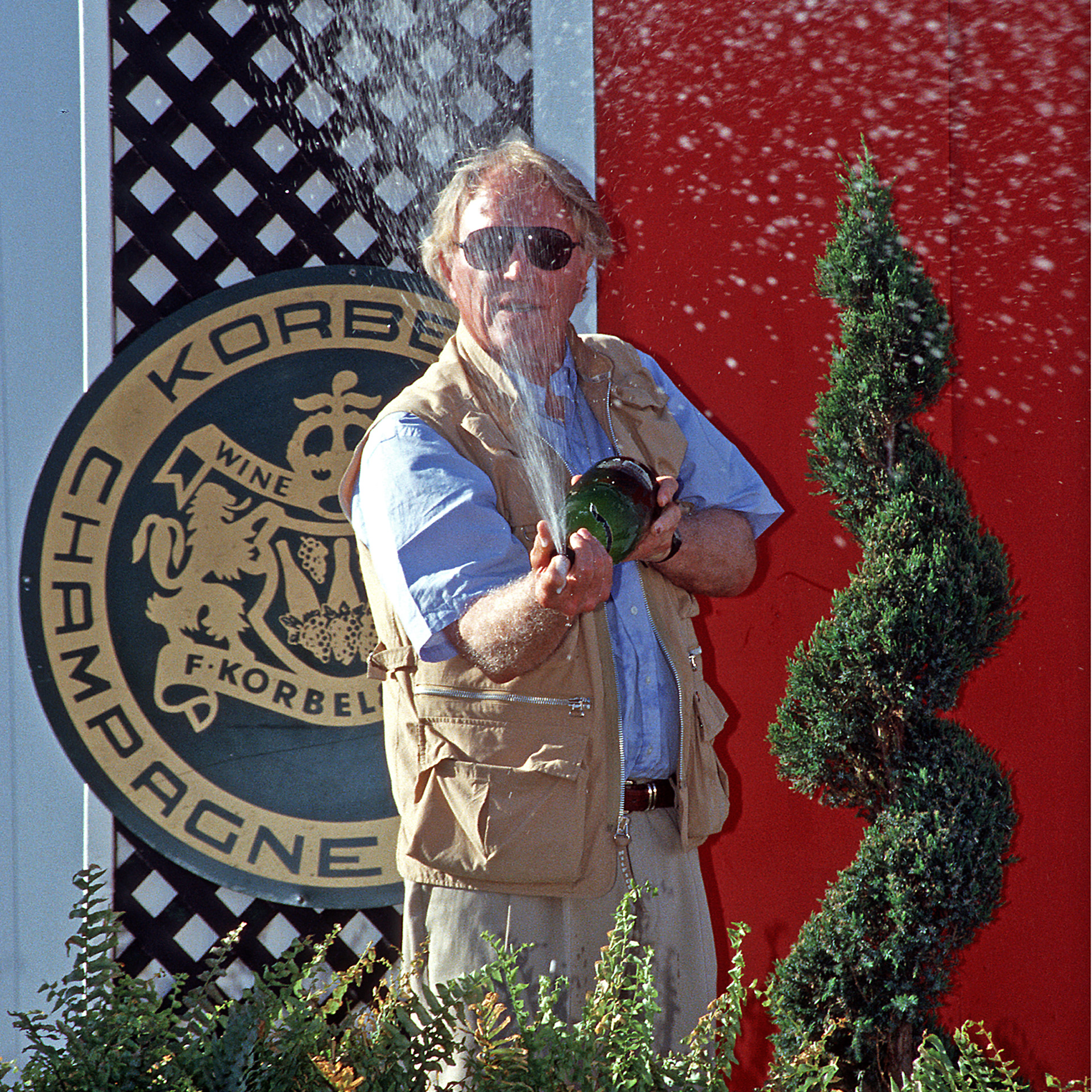 2000 - Dan Gurney claimed to have invented the celebratory Champagne shower after his win with A.J. Foyt in the Ford GT40 MK 4 at the 24 hours of LeMans in 1967...  ©  IAN DONALD
