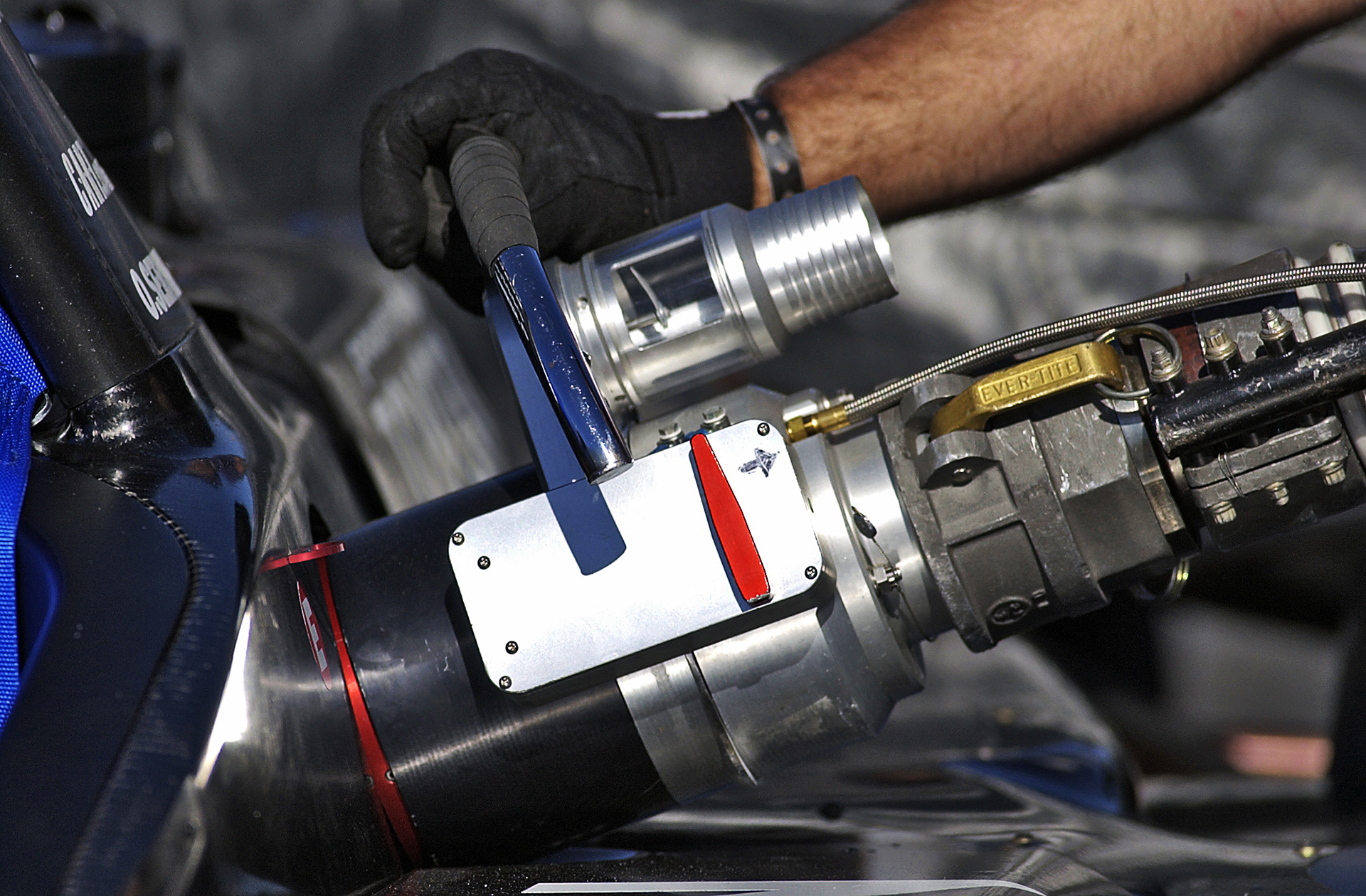 Indy Car gas refuelling rig.  ©  IAN DONALD