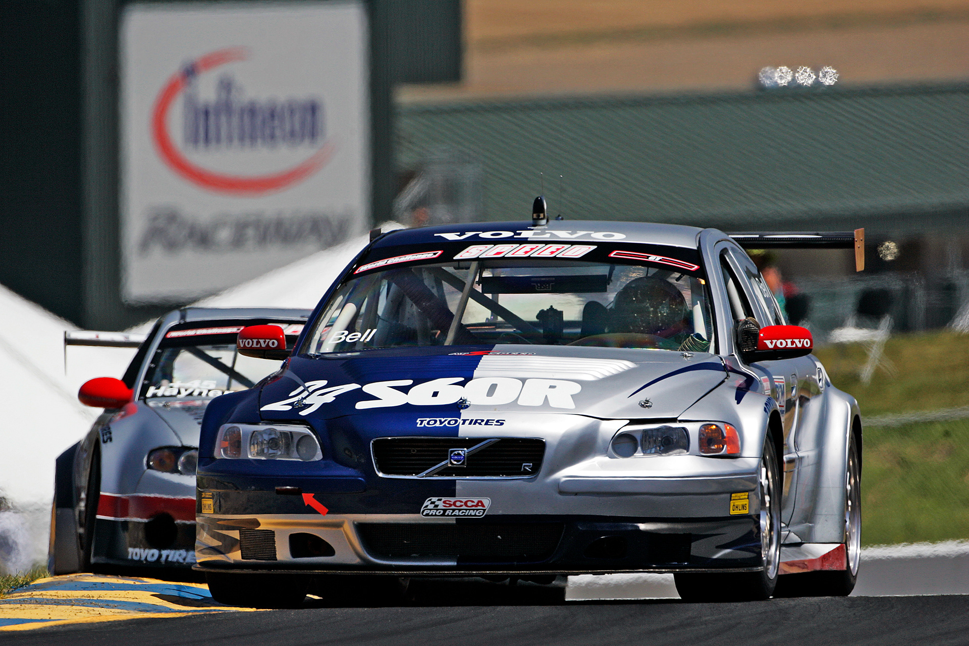 Derek Bell in his Volvo S60R in a Speed World Challenge round at Sonoma.  ©  IAN DONALD