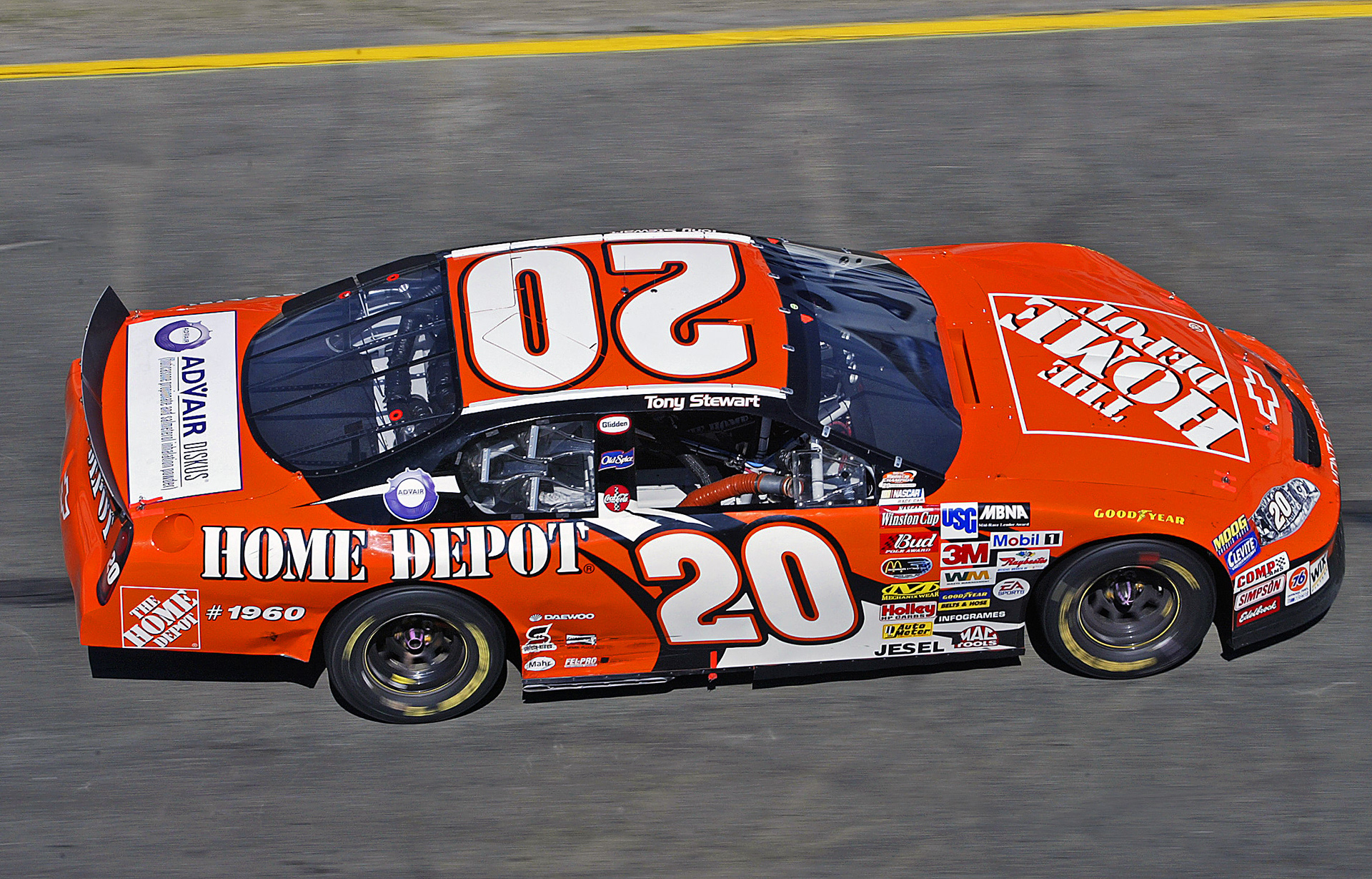 Tony Stewart's Home Depot Chevrolet from above.  ©  IAN DONALD