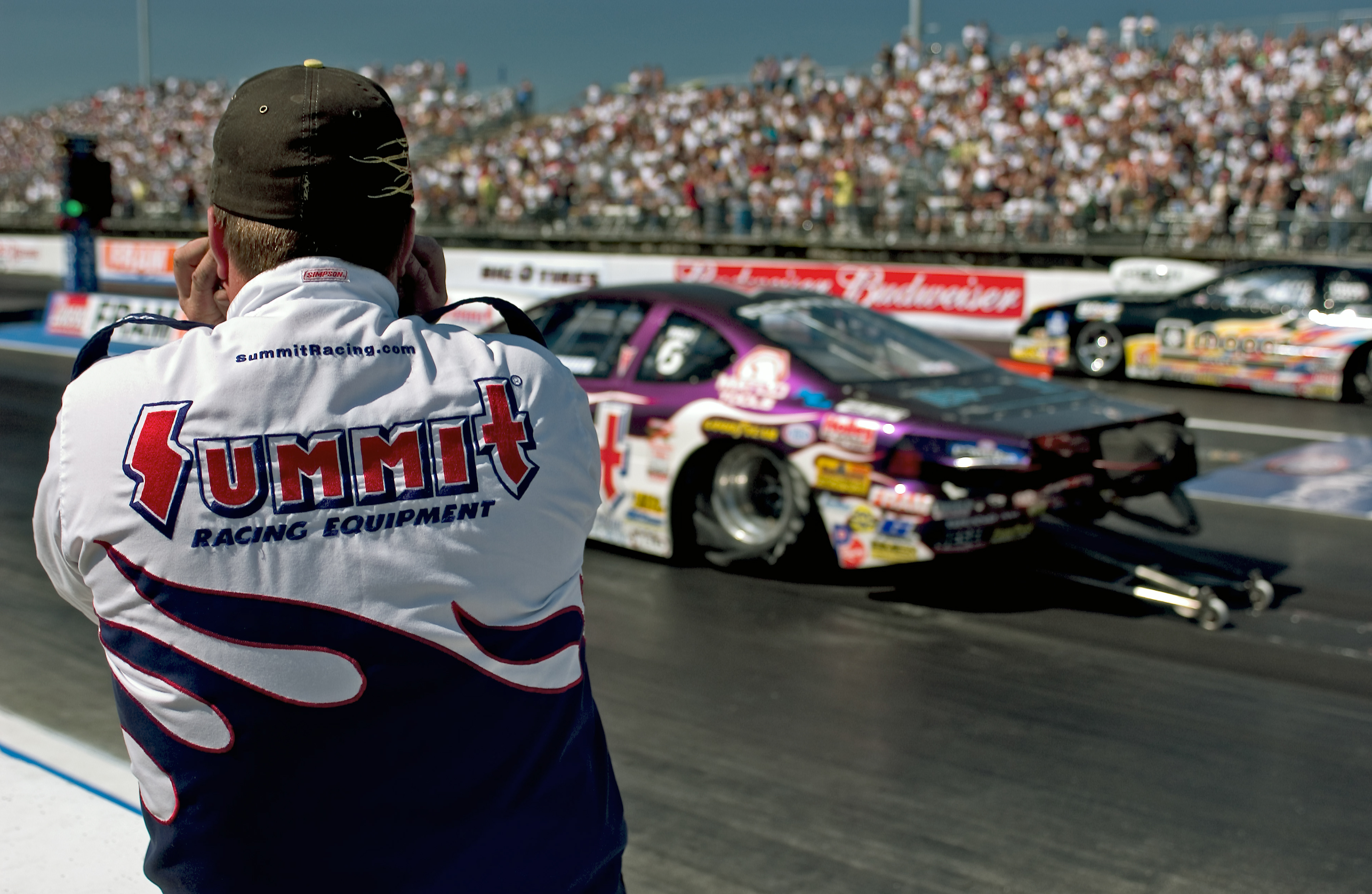 SERIOUS  ear protection is essential at any NHRA event...  © IAN DONALD
