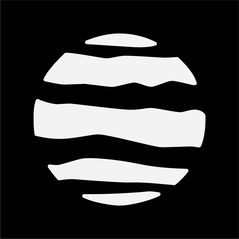 Black and white Terrane Design layered planet logo