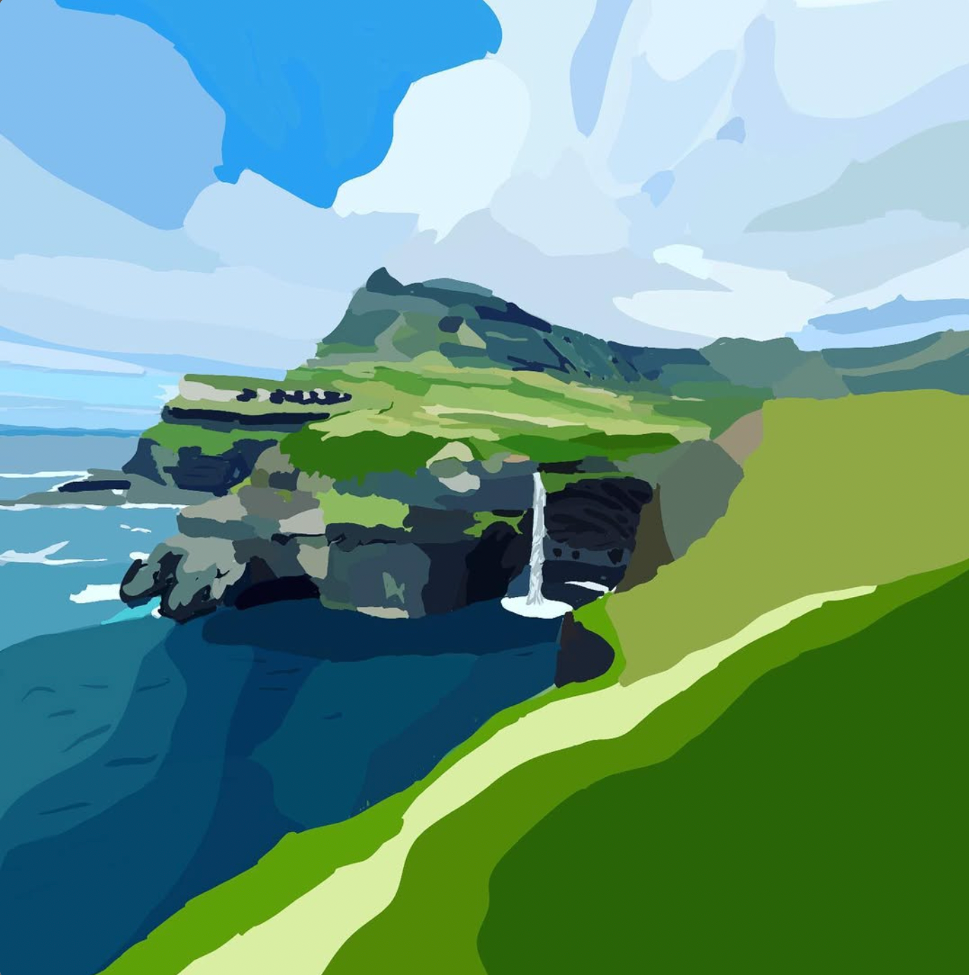 Faroe Islands digital drawing