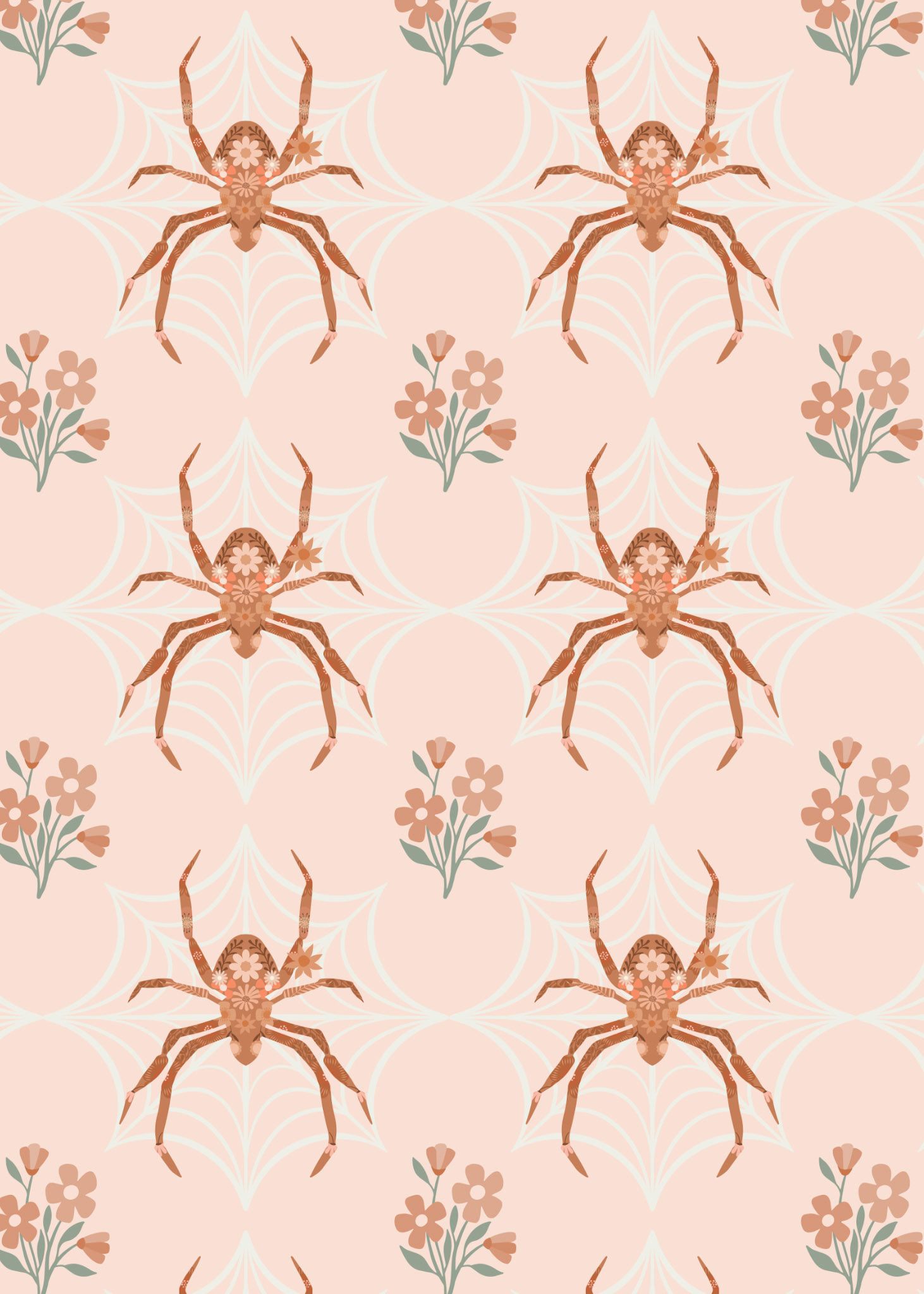 1835c Scary Night Floral Spider