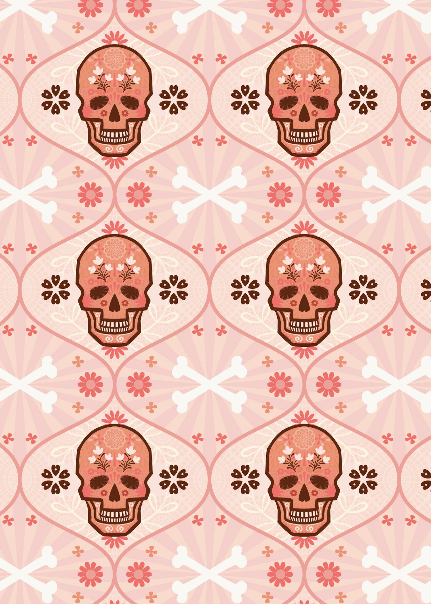 Del 1835a - Sugar Skull Pattern