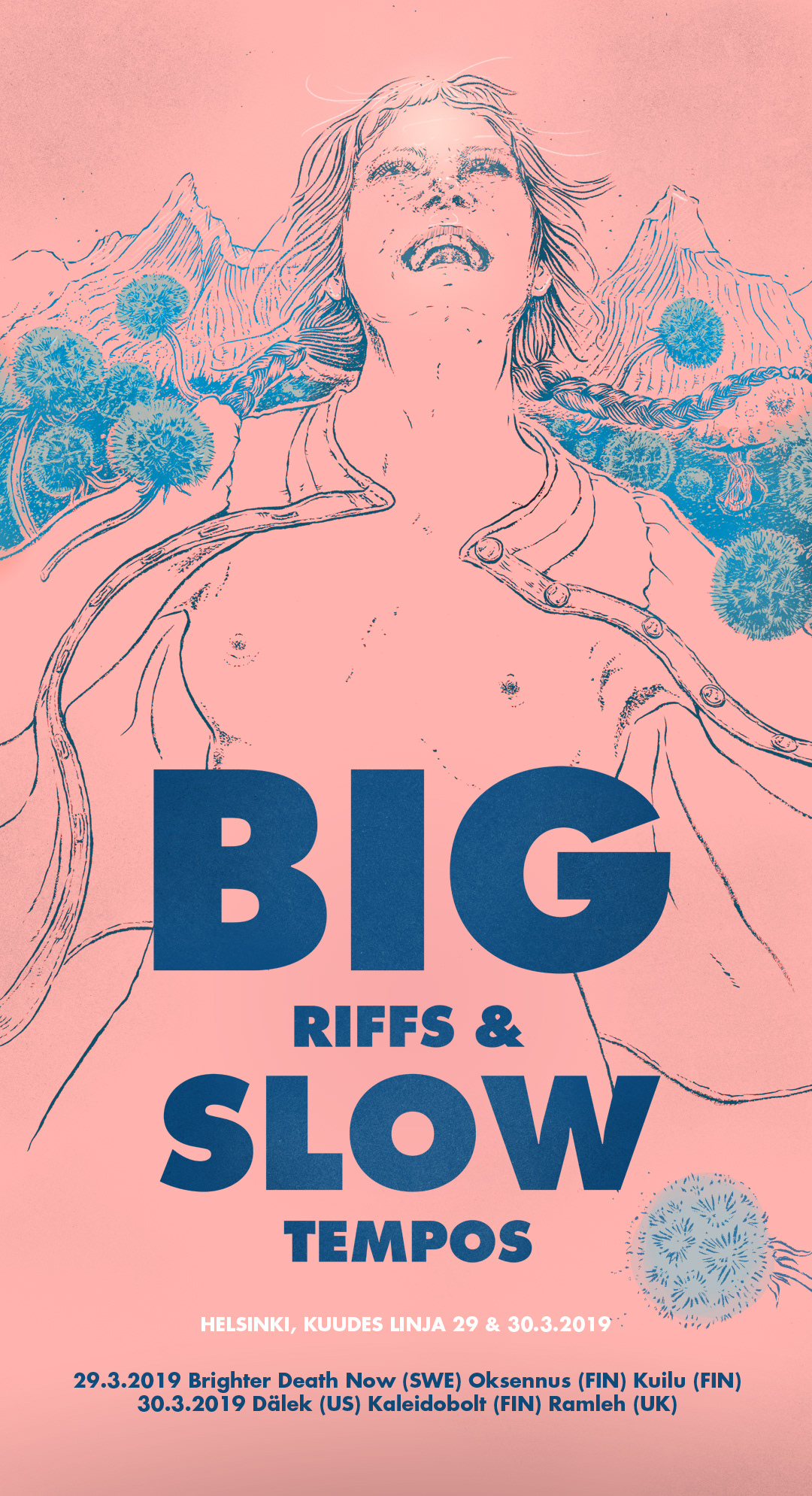 Ninni Kairisalo - Kali Graphics - Big Riffs & Slow Tempos, illustration and  poster