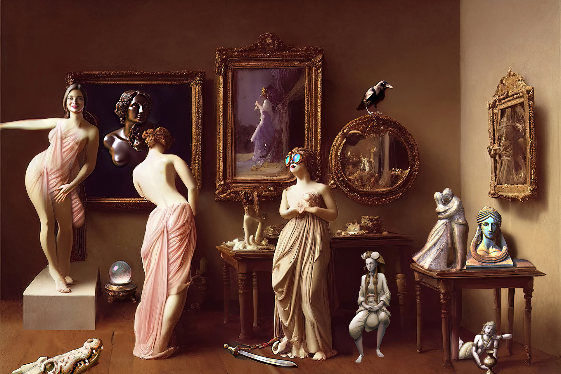 Murder Mystery (created with Midjourney + DALL-E)