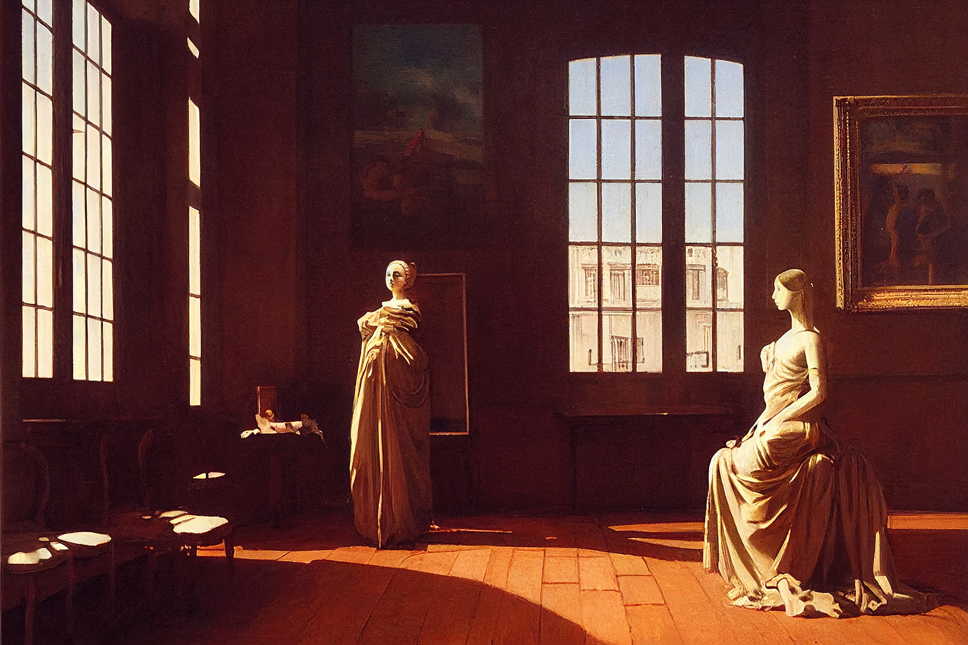 Royal Sunbath (created with Midjourney + DALL-E)