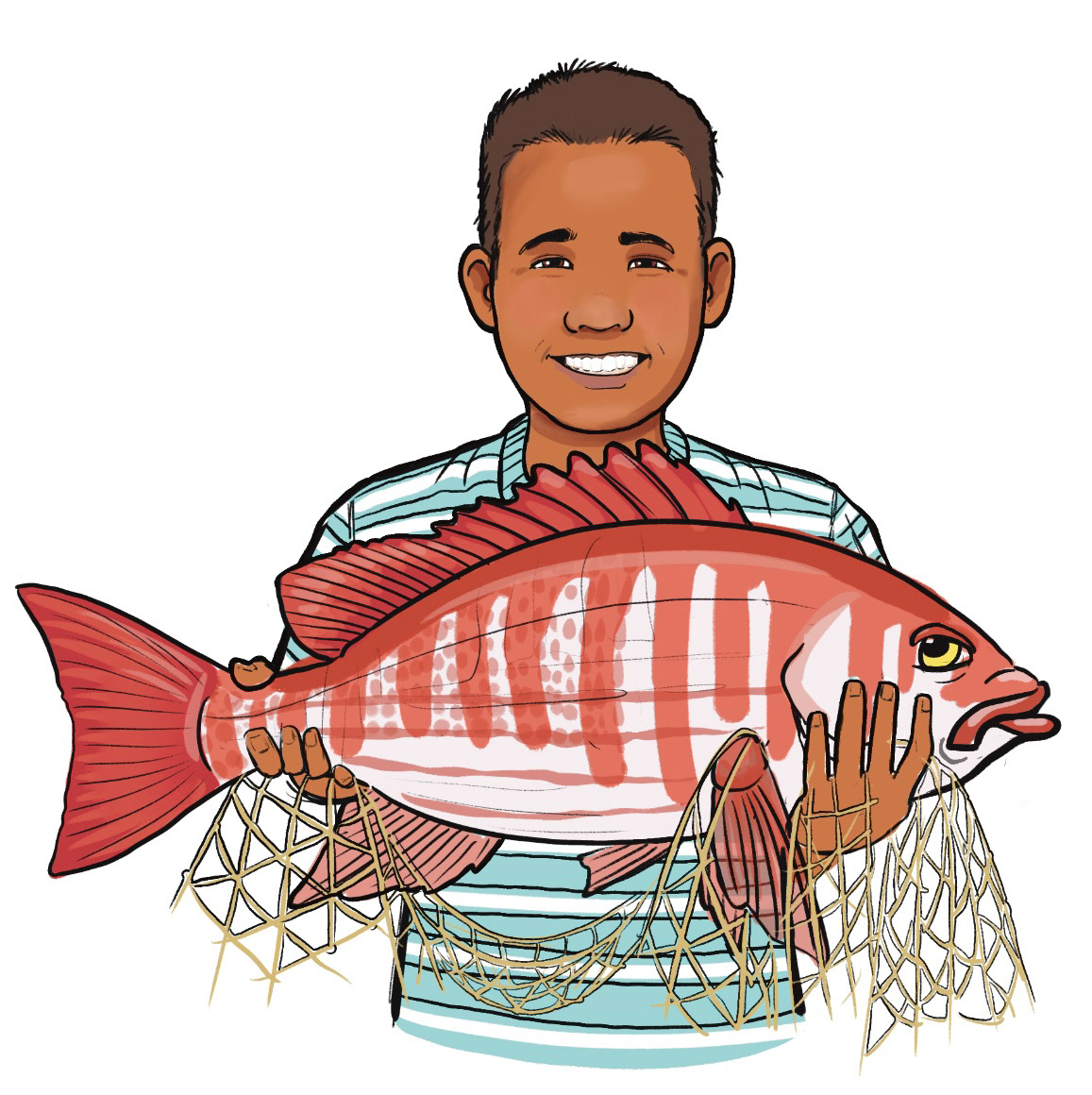 Kiribati Boy fishing