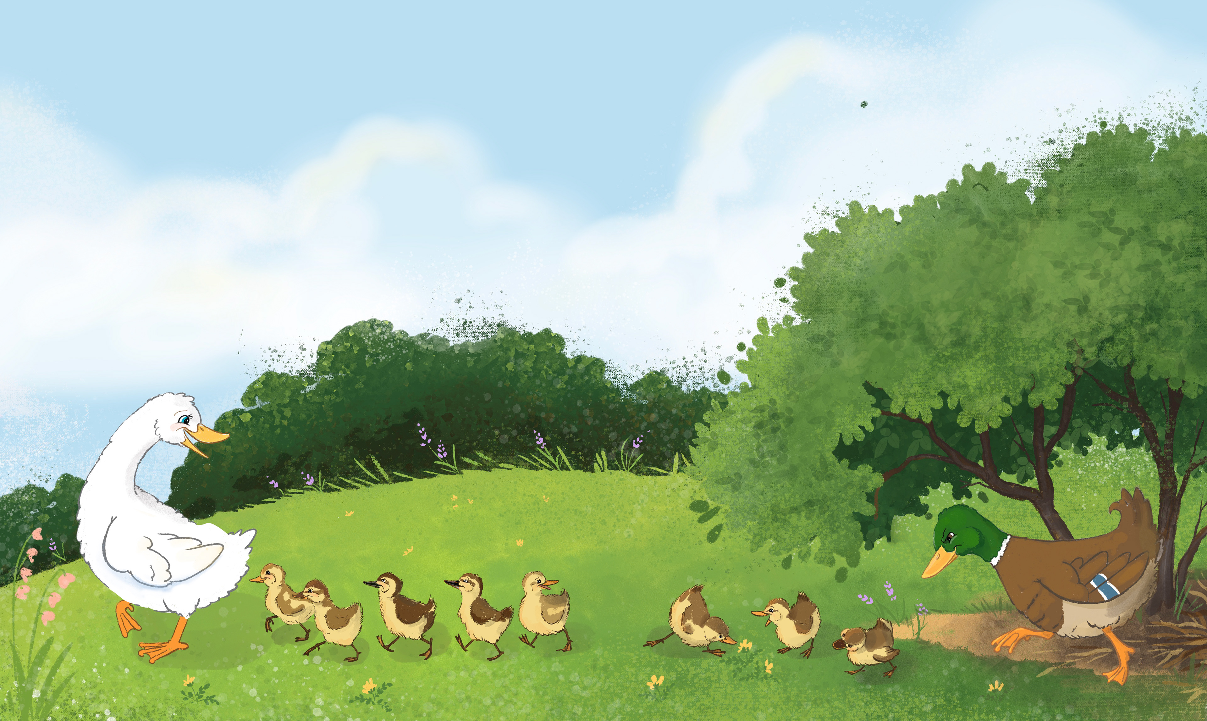 Double Page Spread " Annemaries Pond" Leaving the Nest