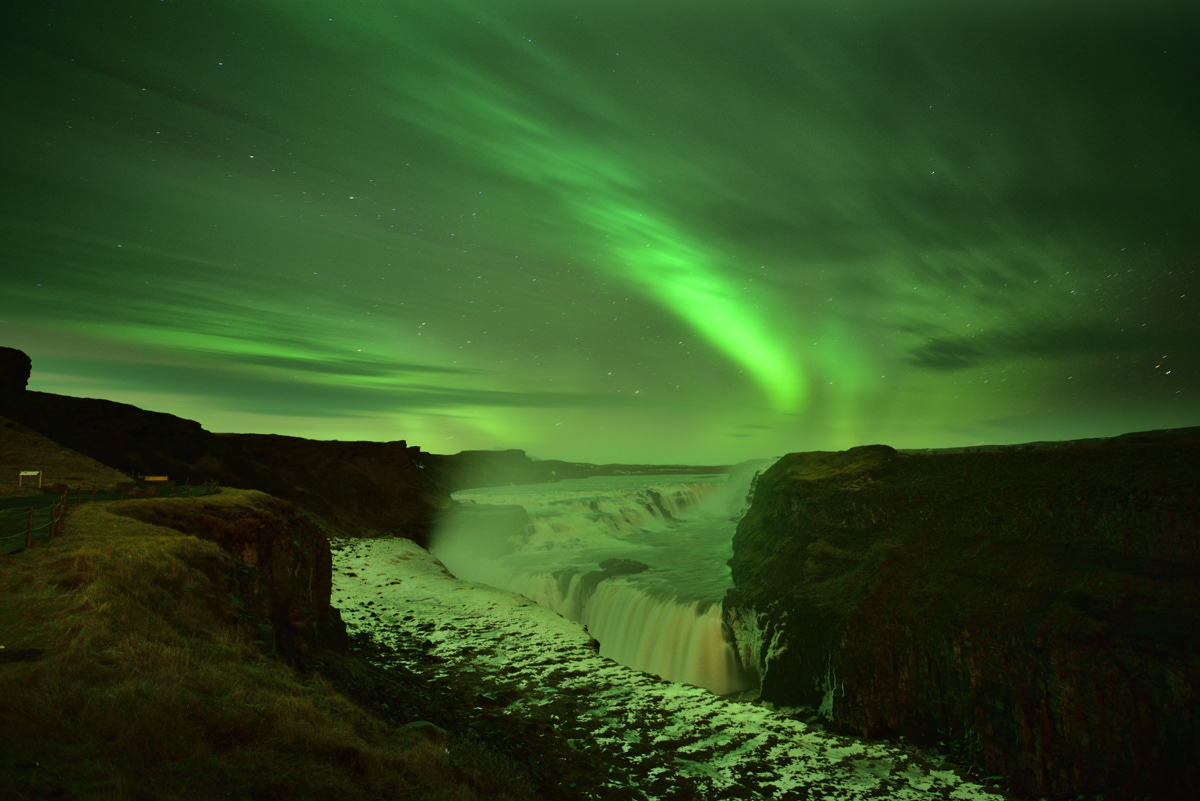 Gullfoss Polarlichter