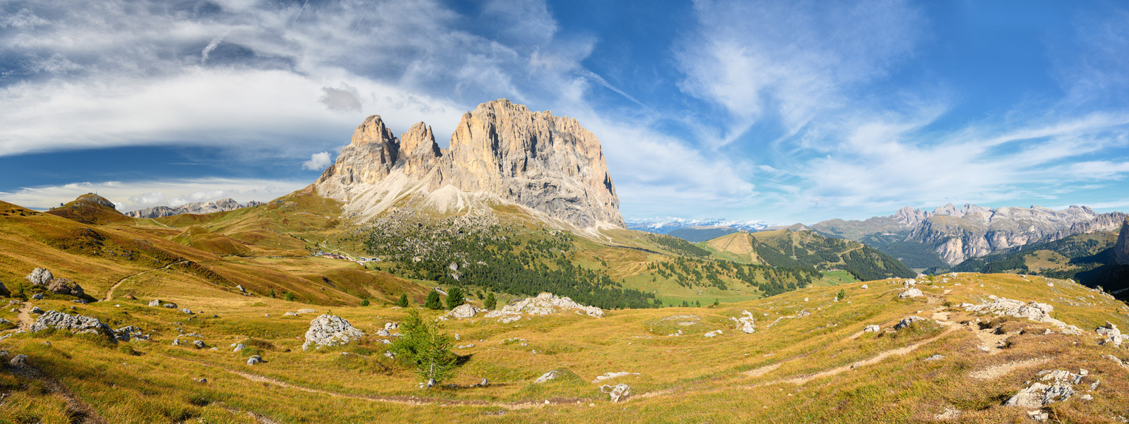 Langkofelgruppe gesehen vom Sellajoch | Dolomiten