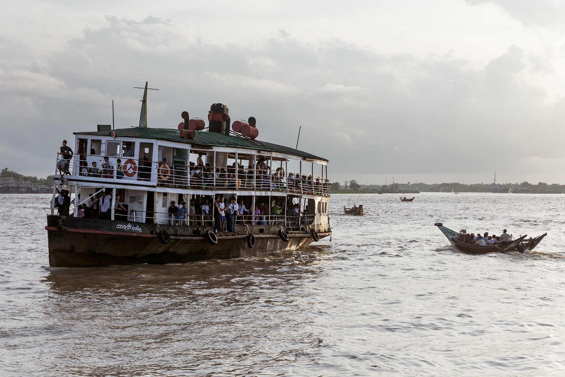 Ferry cross the Yangon