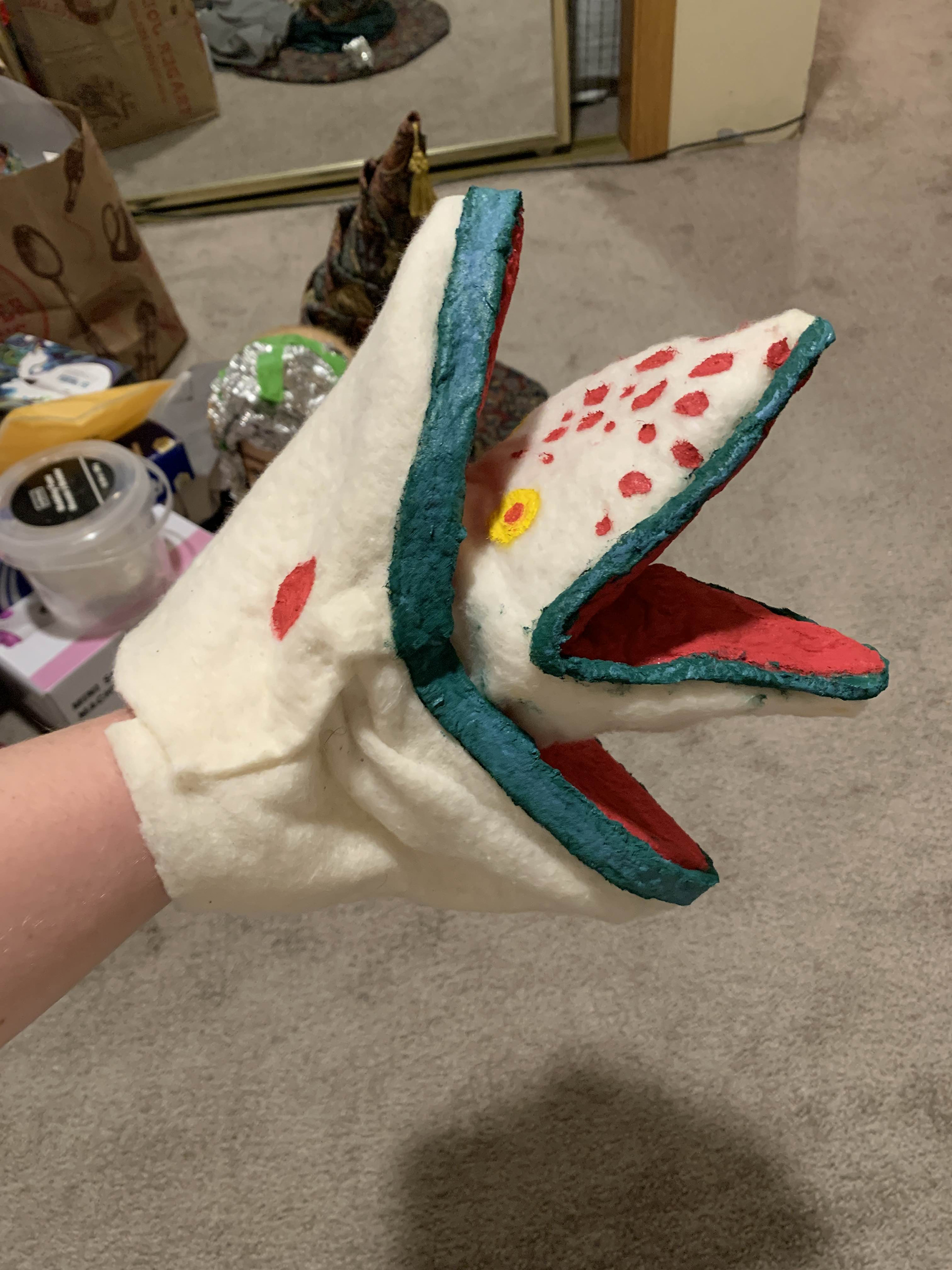 Puppet head with painted details