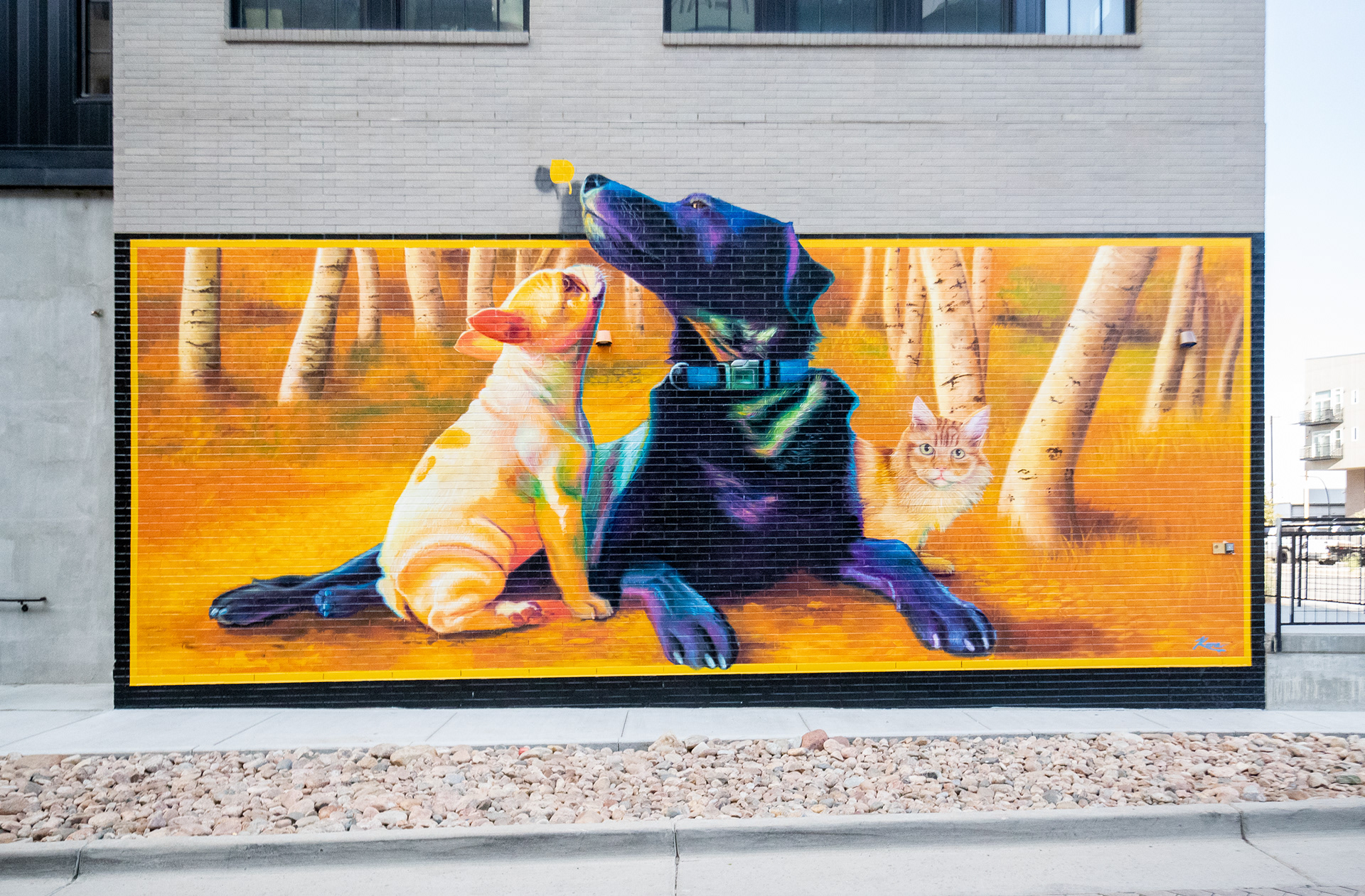 Finished mural Livewell Animal Hospital of RiNo