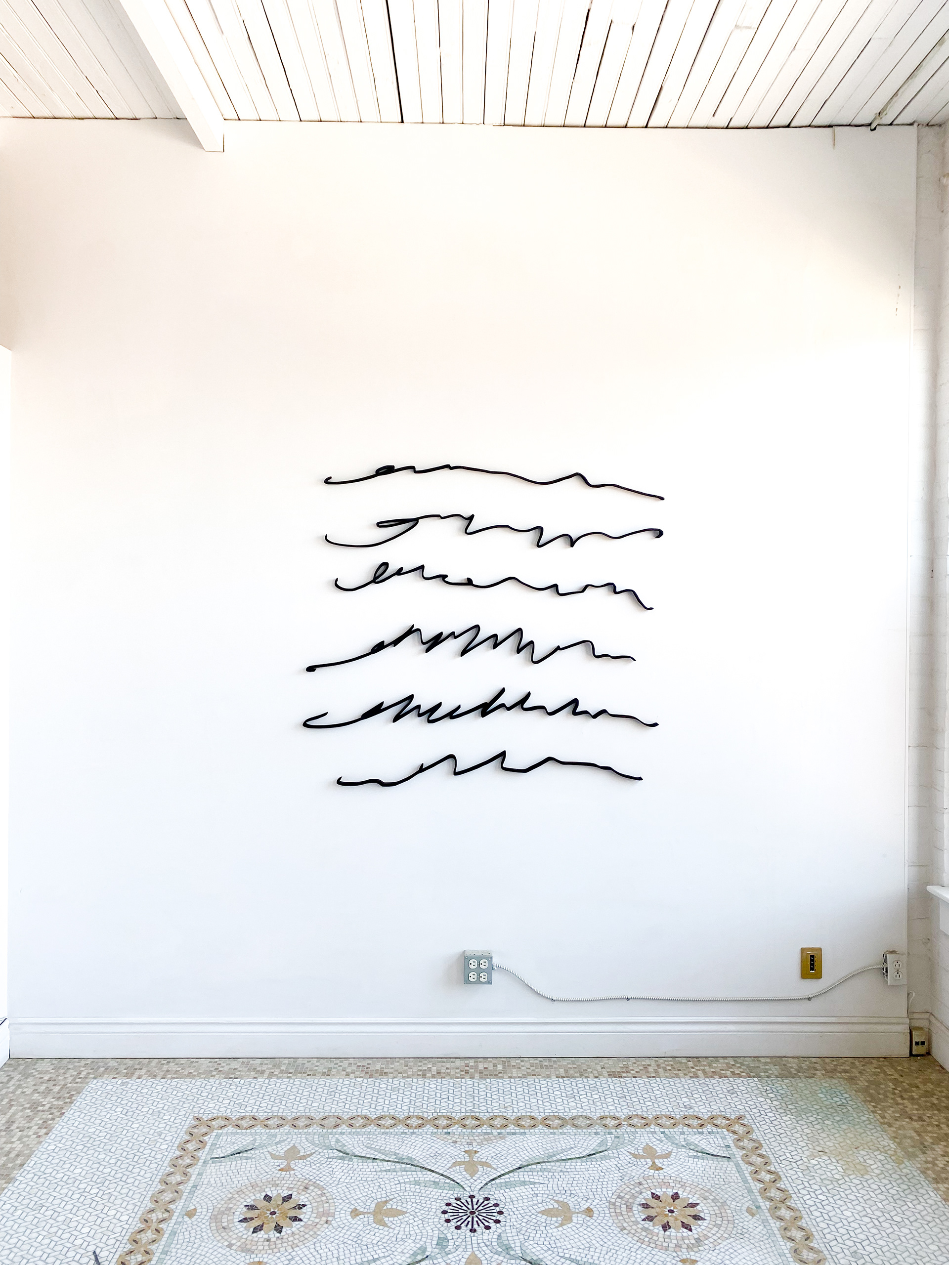 47 x 52 inches, Burnt laser cut wood